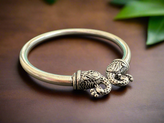 Antique Silver Peacock Bracelet