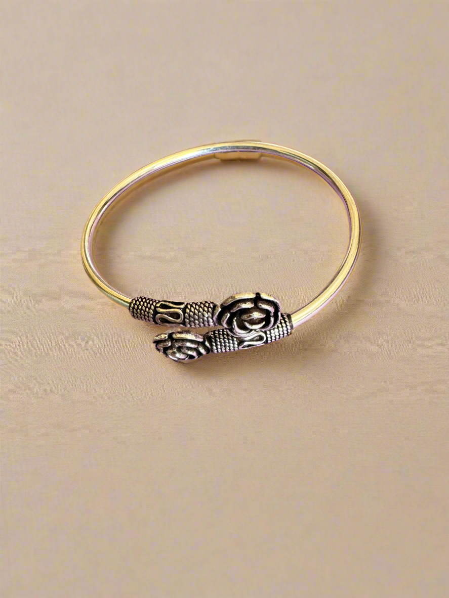 Antique 92.5 Silver Rose Bracelet