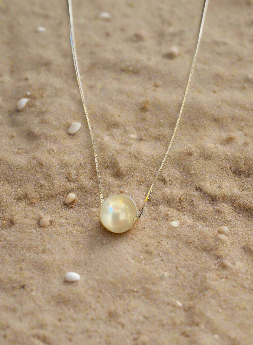 92.5 Silver White Pearl Minimalistic Necklace