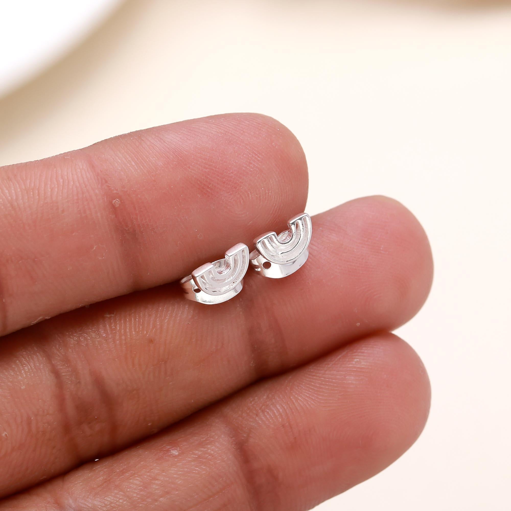 Silver 92.5 Rainbow Stud Earrings