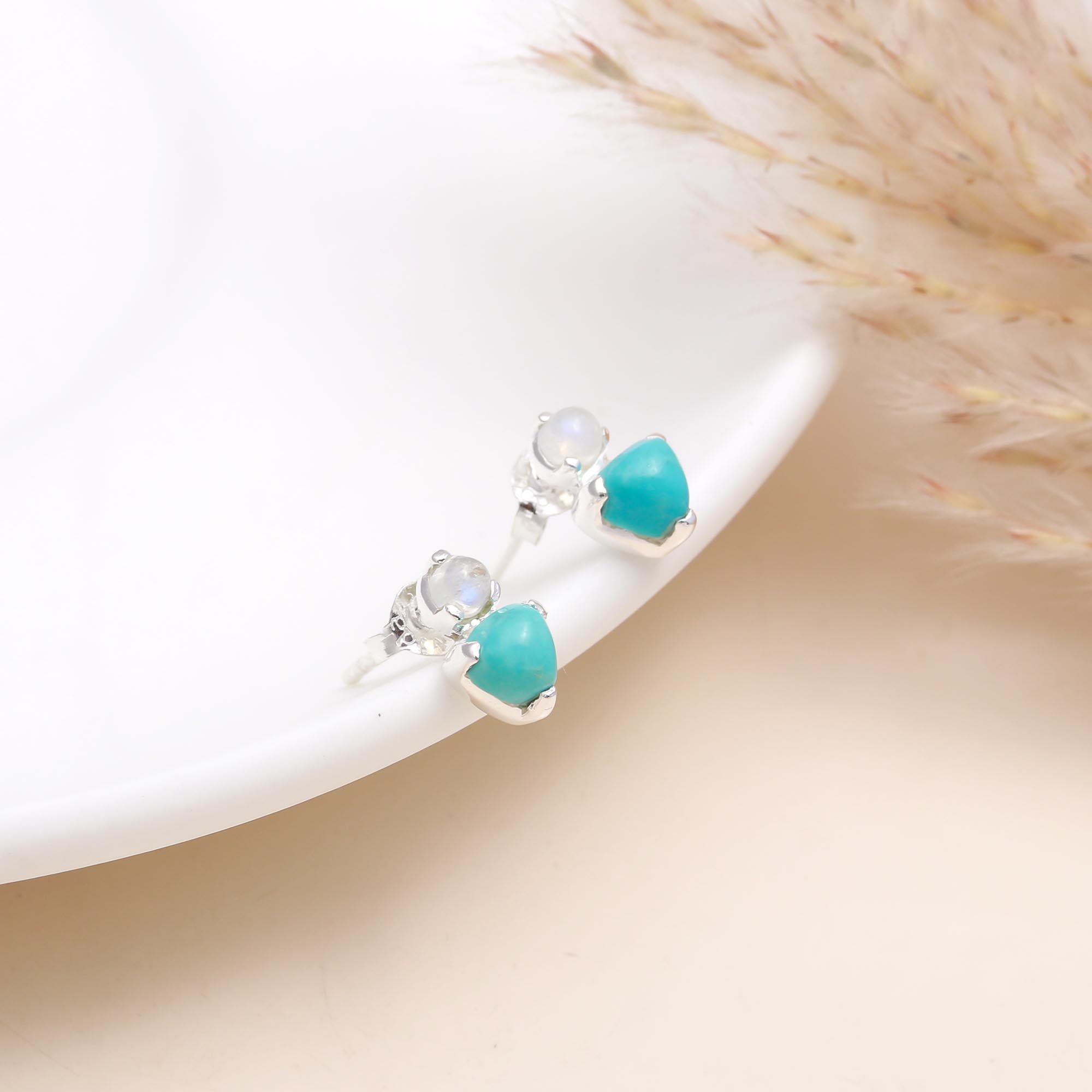 Silver 92.5 Blue Stud Earrings