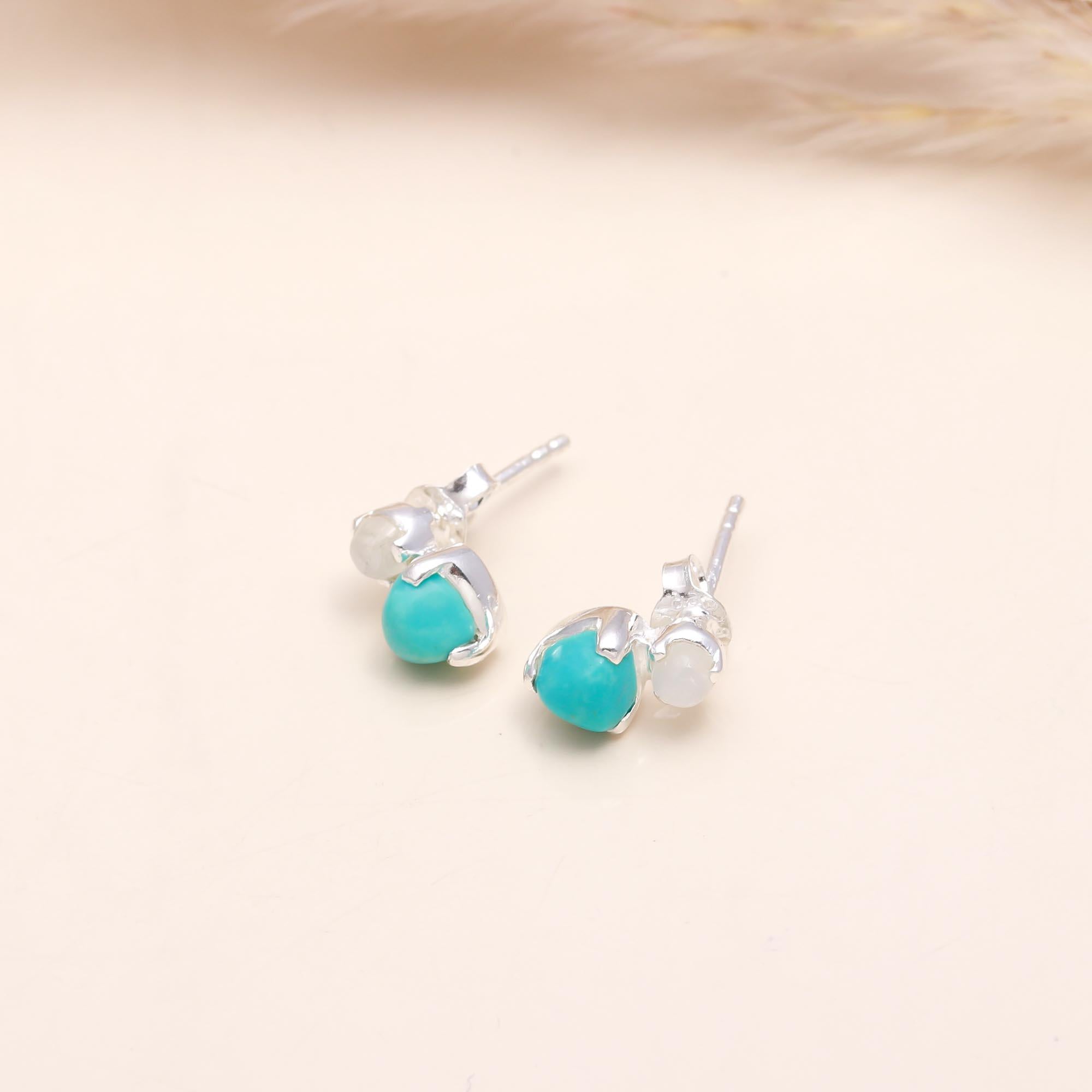 Silver 92.5 Blue Stud Earrings