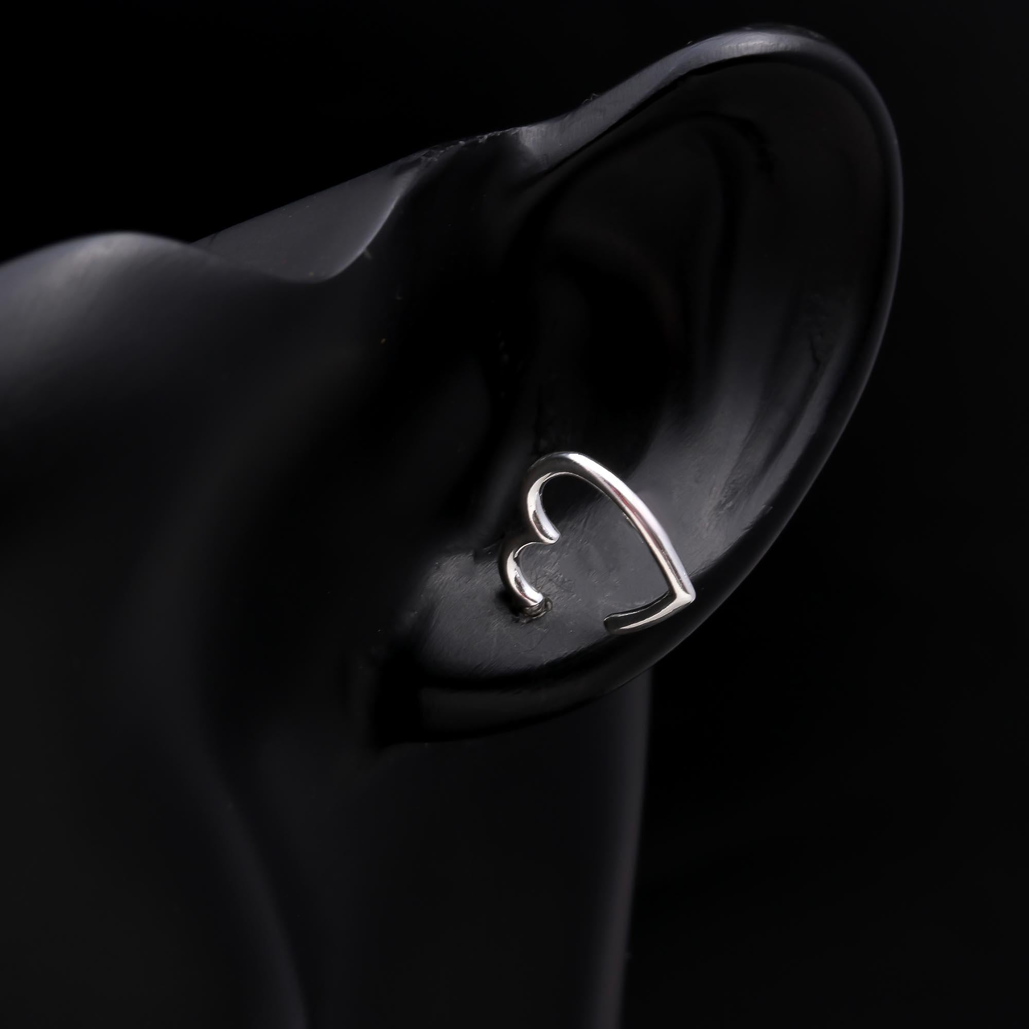 92.5 Silver Half Heart Earrings