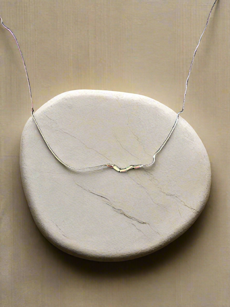 92.5 Silver 5 Blocks Minimalistic Necklace