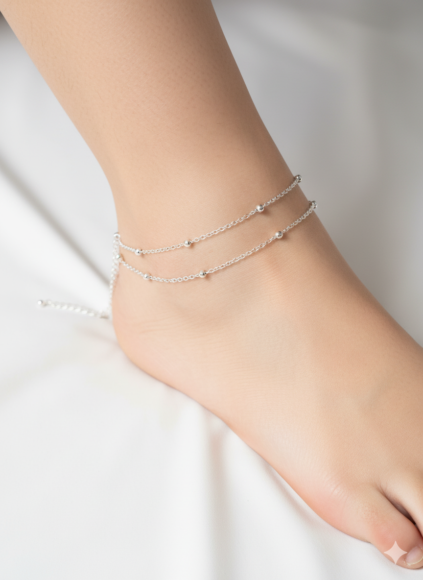 Reshmi - Handcrafted 92.5 Light Weight Anklet