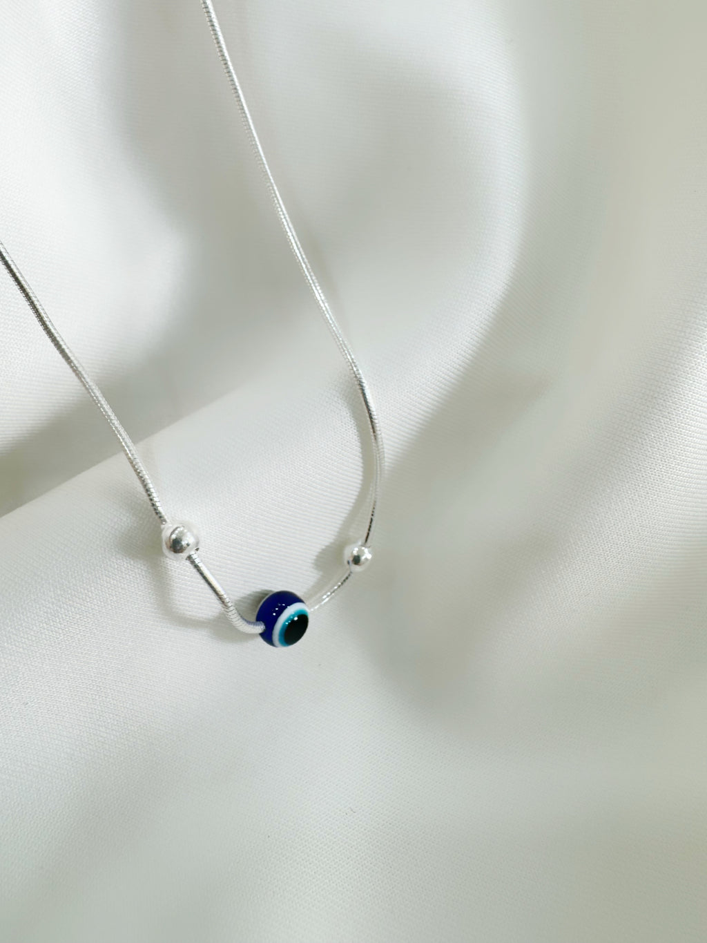 Evil Eye 92.5 Lightweight Silver Anklet