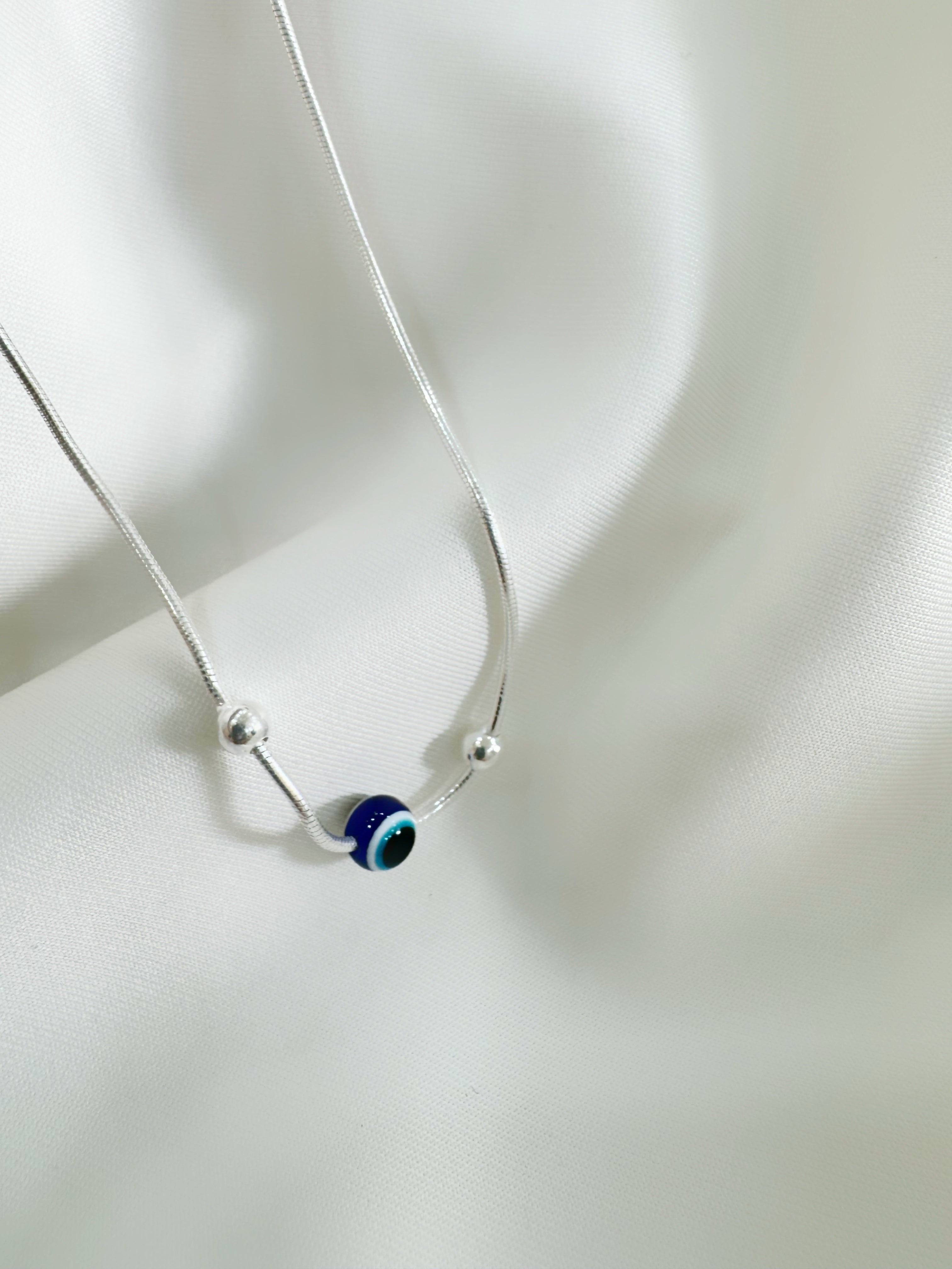 Evil Eye 92.5 Lightweight Silver Anklet