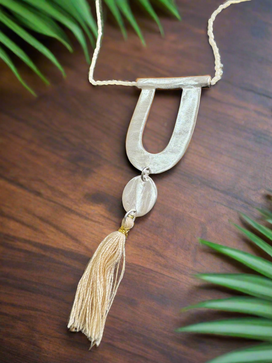 Silver 92.5 Brown Beads Pendant with Chain Necklace