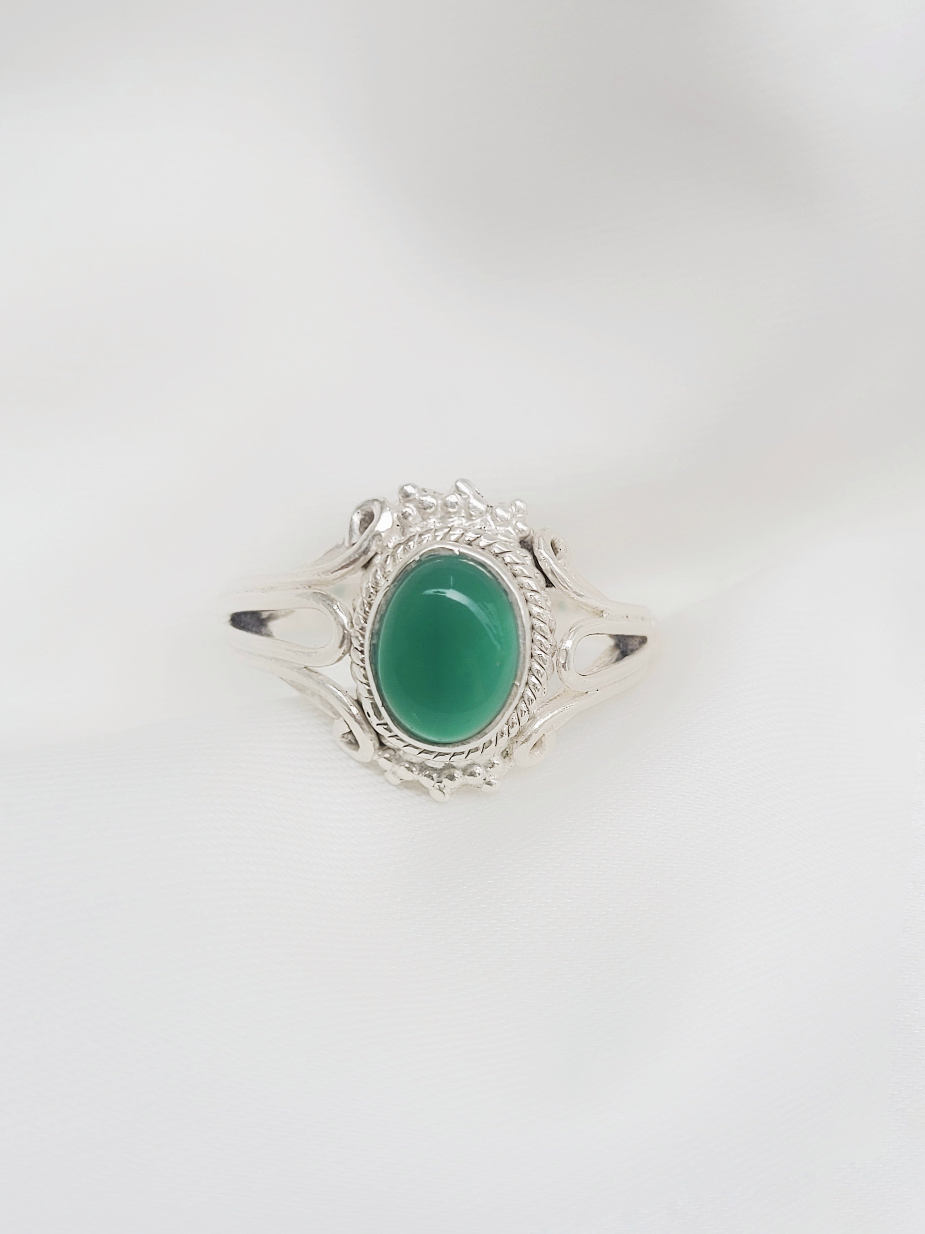 Green Envy 92.5 Silver Handcrafted Ring