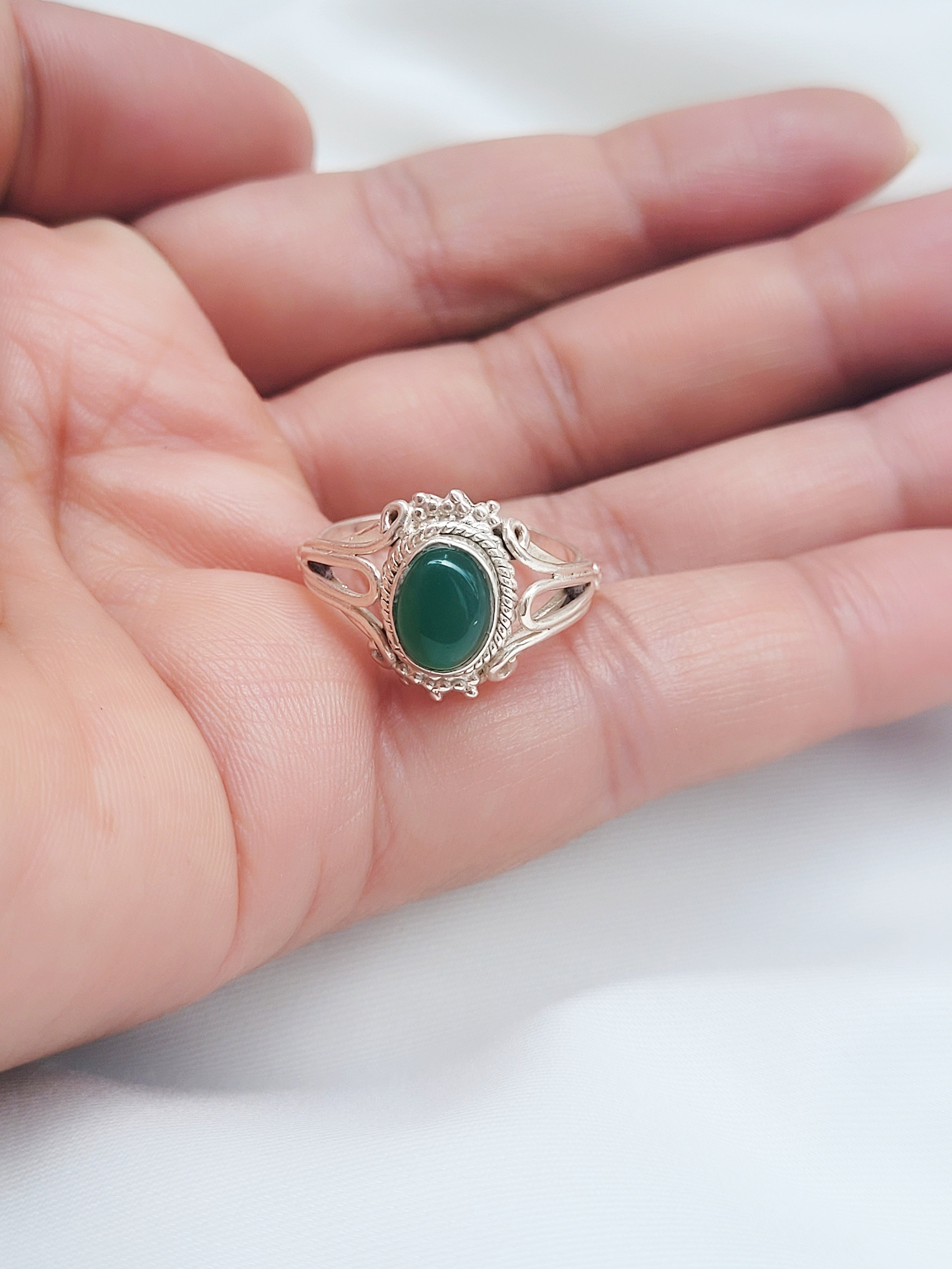 Green Envy 92.5 Silver Handcrafted Ring
