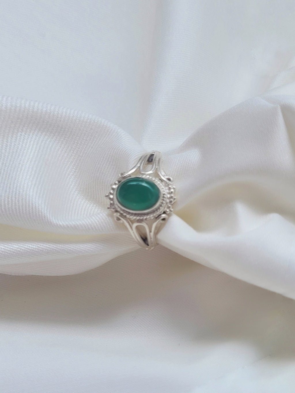 Green Envy 92.5 Silver Handcrafted Ring