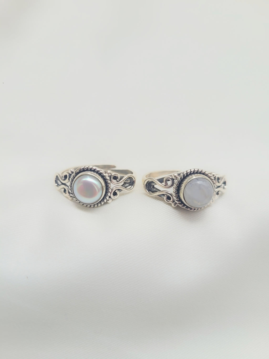 Twilight Bloom Adjustable 92.5 Silver Handcrafted Ring