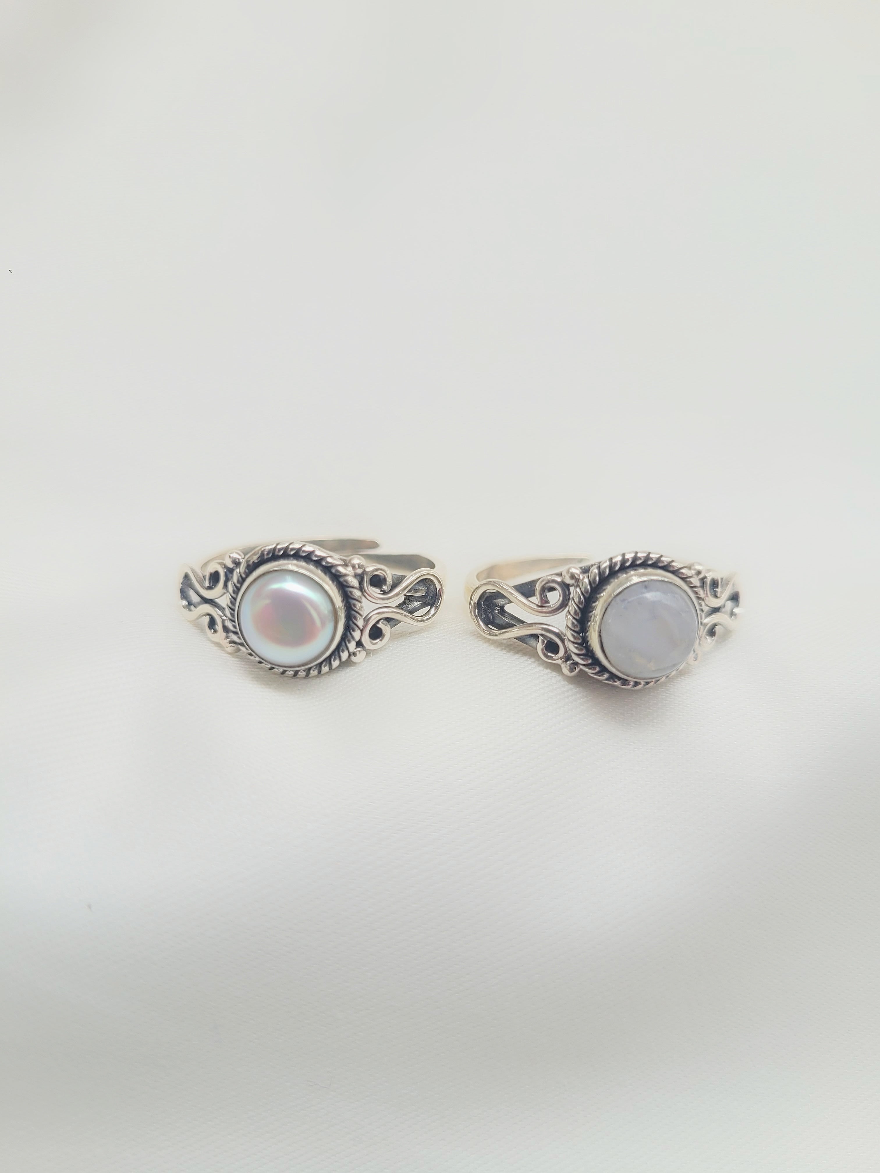 Twilight Bloom Adjustable 92.5 Silver Handcrafted Ring