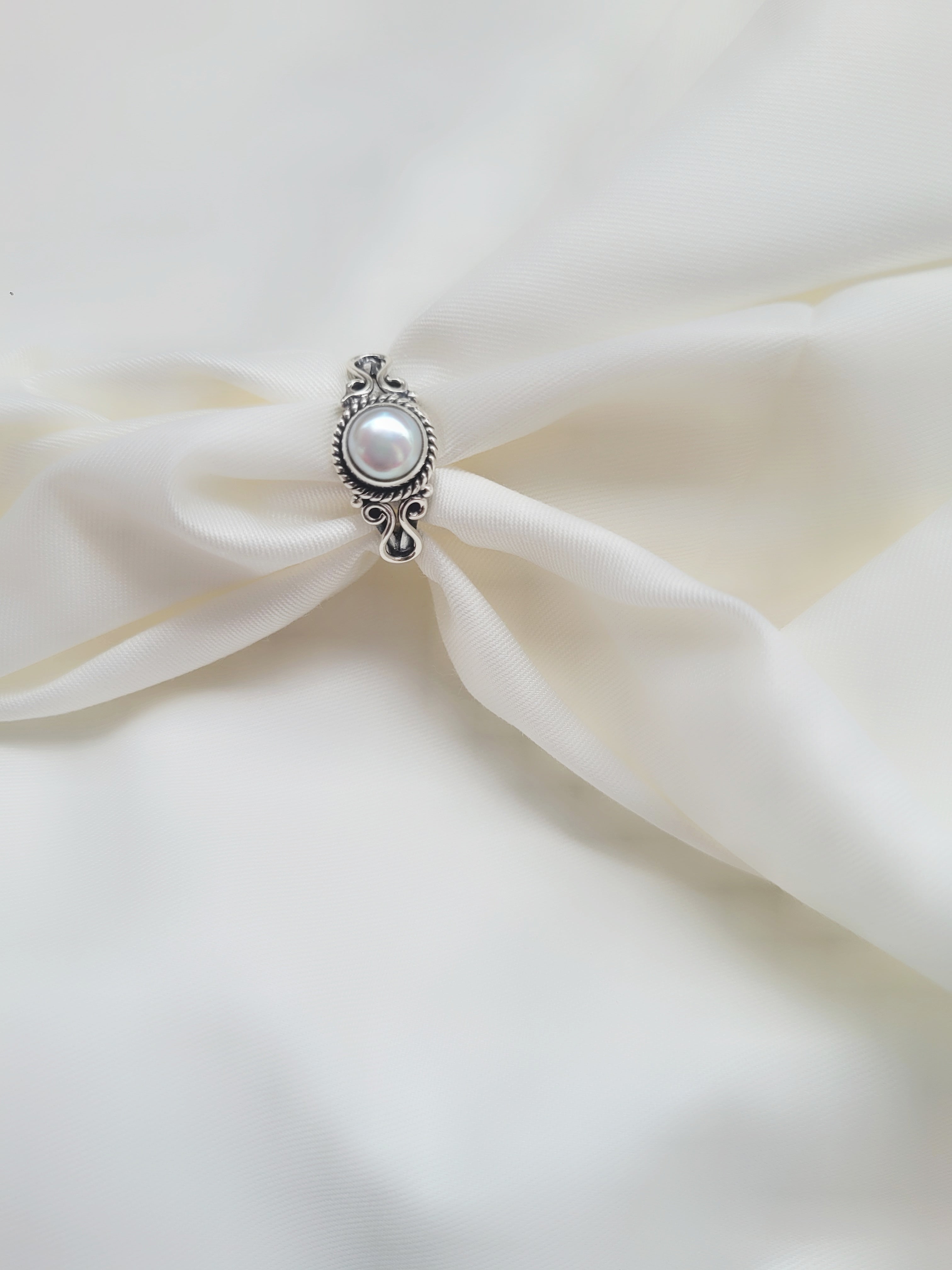 Twilight Bloom Adjustable 92.5 Silver Handcrafted Ring