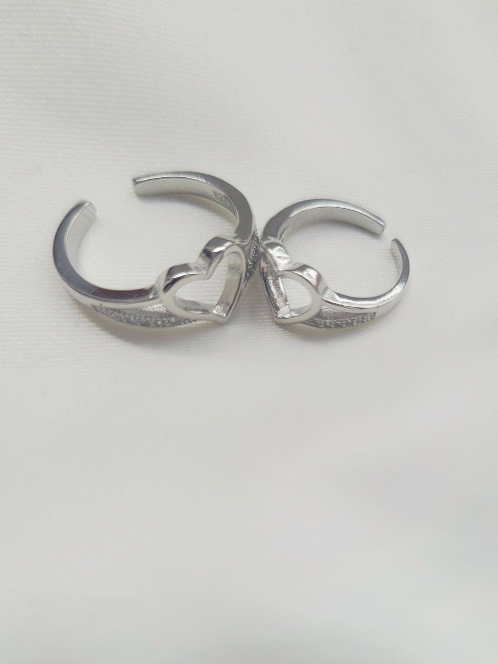 Eternal Heart 92.5 Silver Toe Rings - Pair