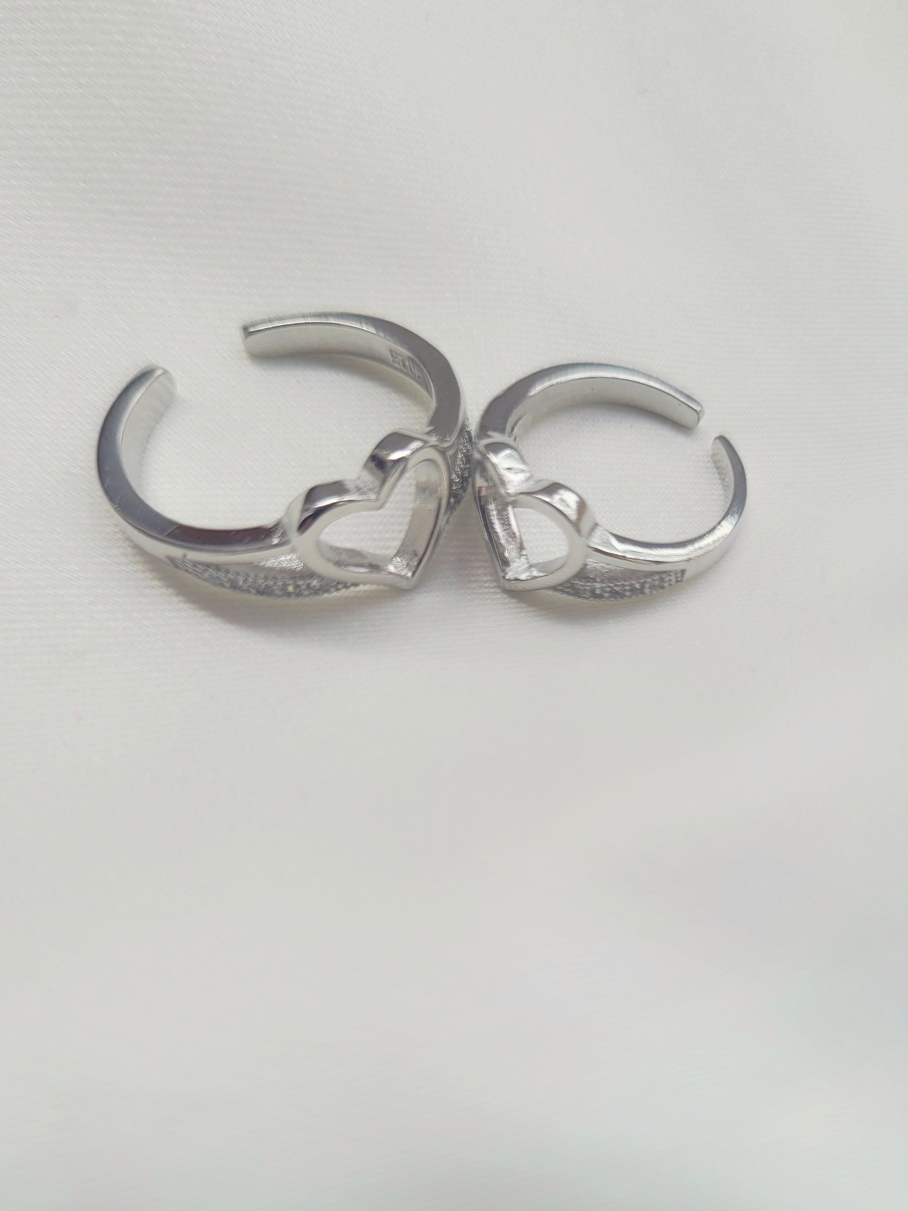 Eternal Heart 92.5 Silver Toe Rings - Pair