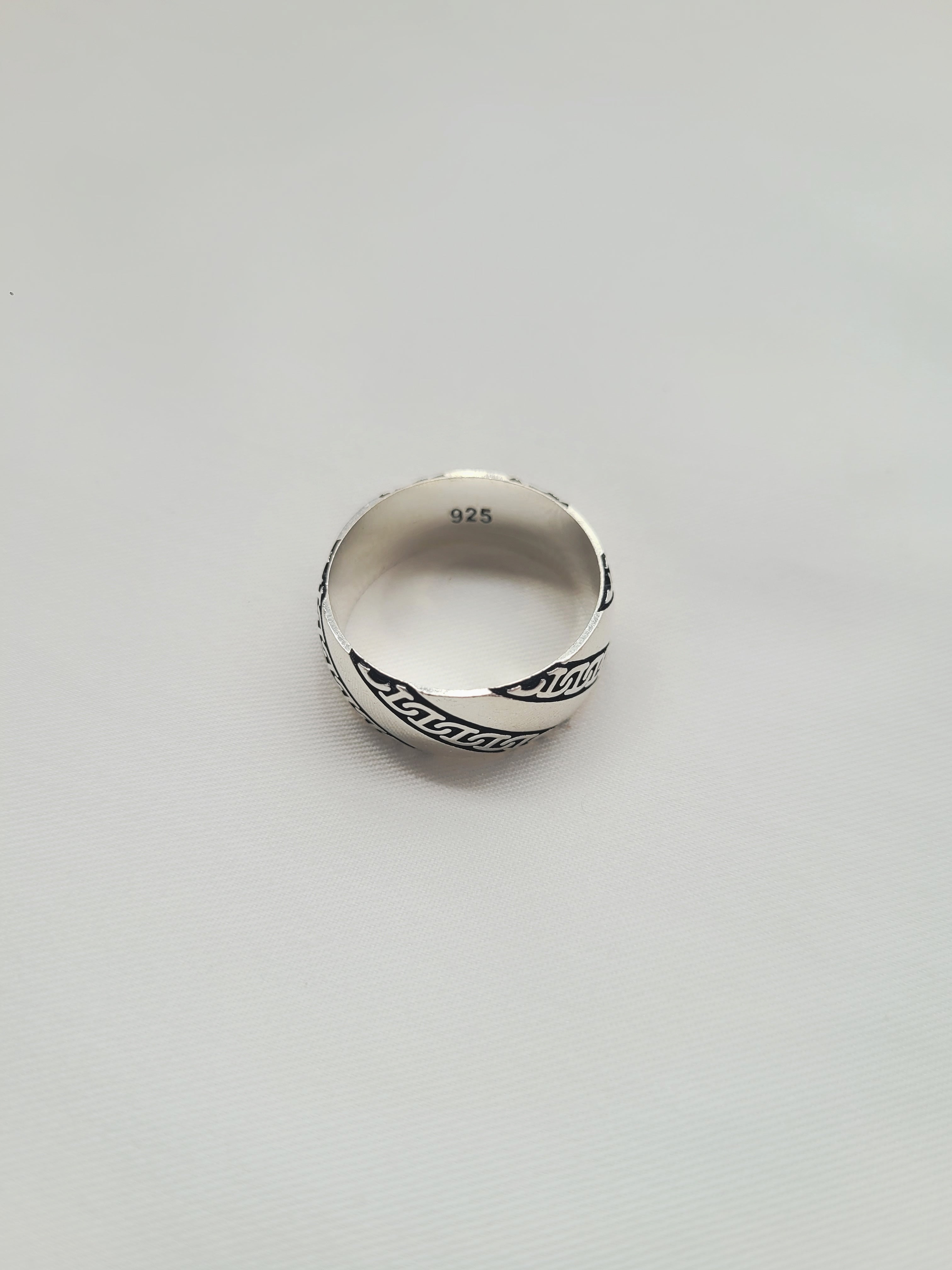 Greek Maze Band 92.5 Silver Handcrafted Men’s Ring