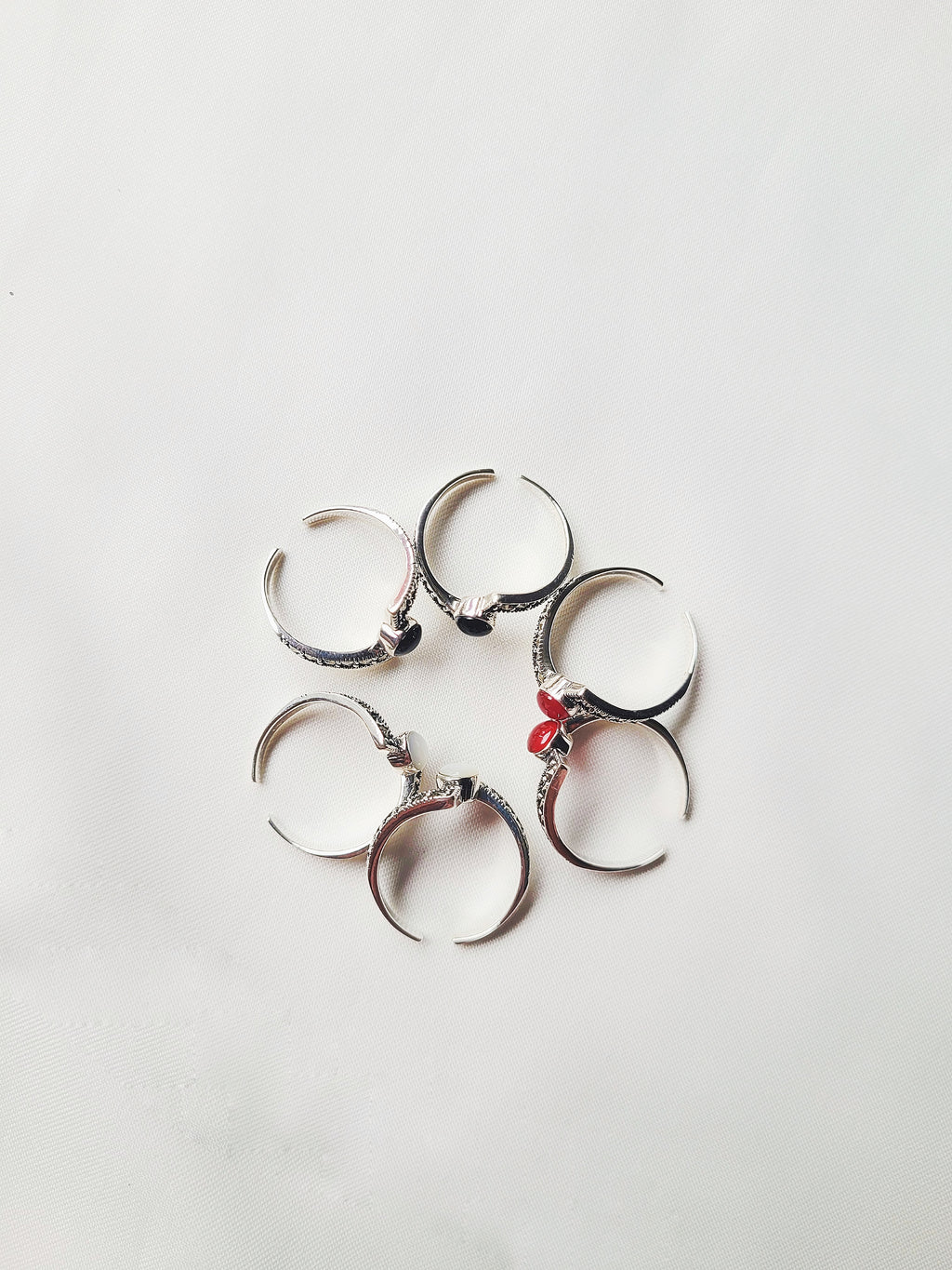 Marcasite Onyx Royal Wing Toe Rings 92.5 Silver - Pair