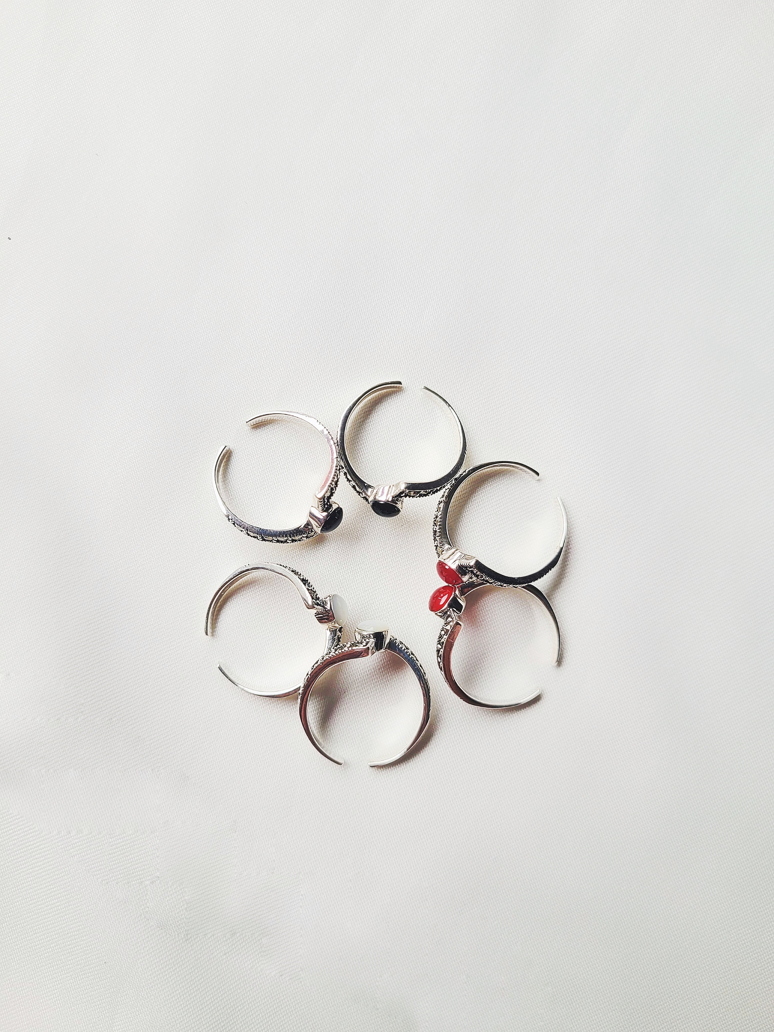 Marcasite Onyx Royal Wing Toe Rings 92.5 Silver - Pair