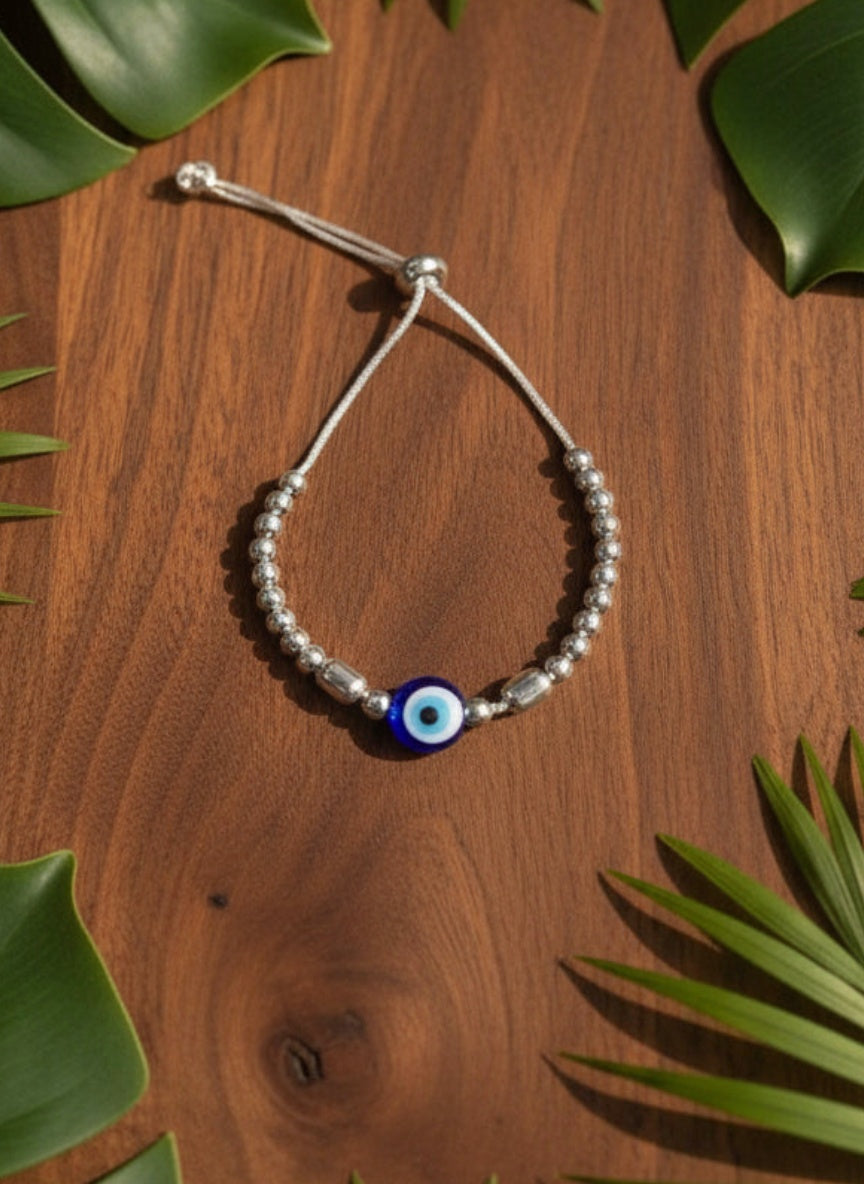 Evil Eye Minimalistic 92.5 Adjustable Bracelet