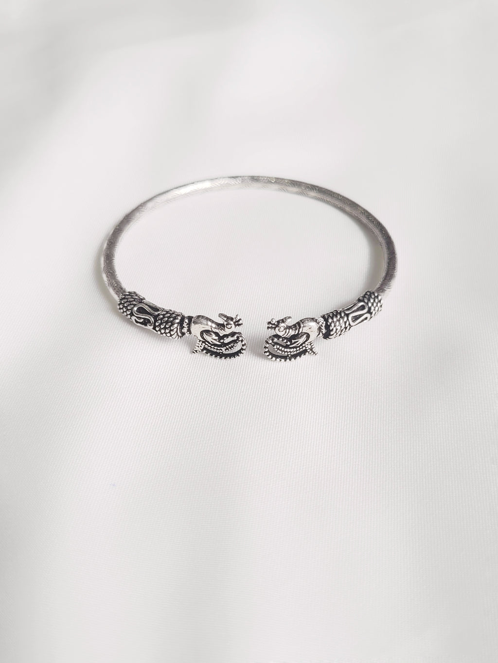 Antique 92.5 Silver Peacock Bracelet - Handcrafted
