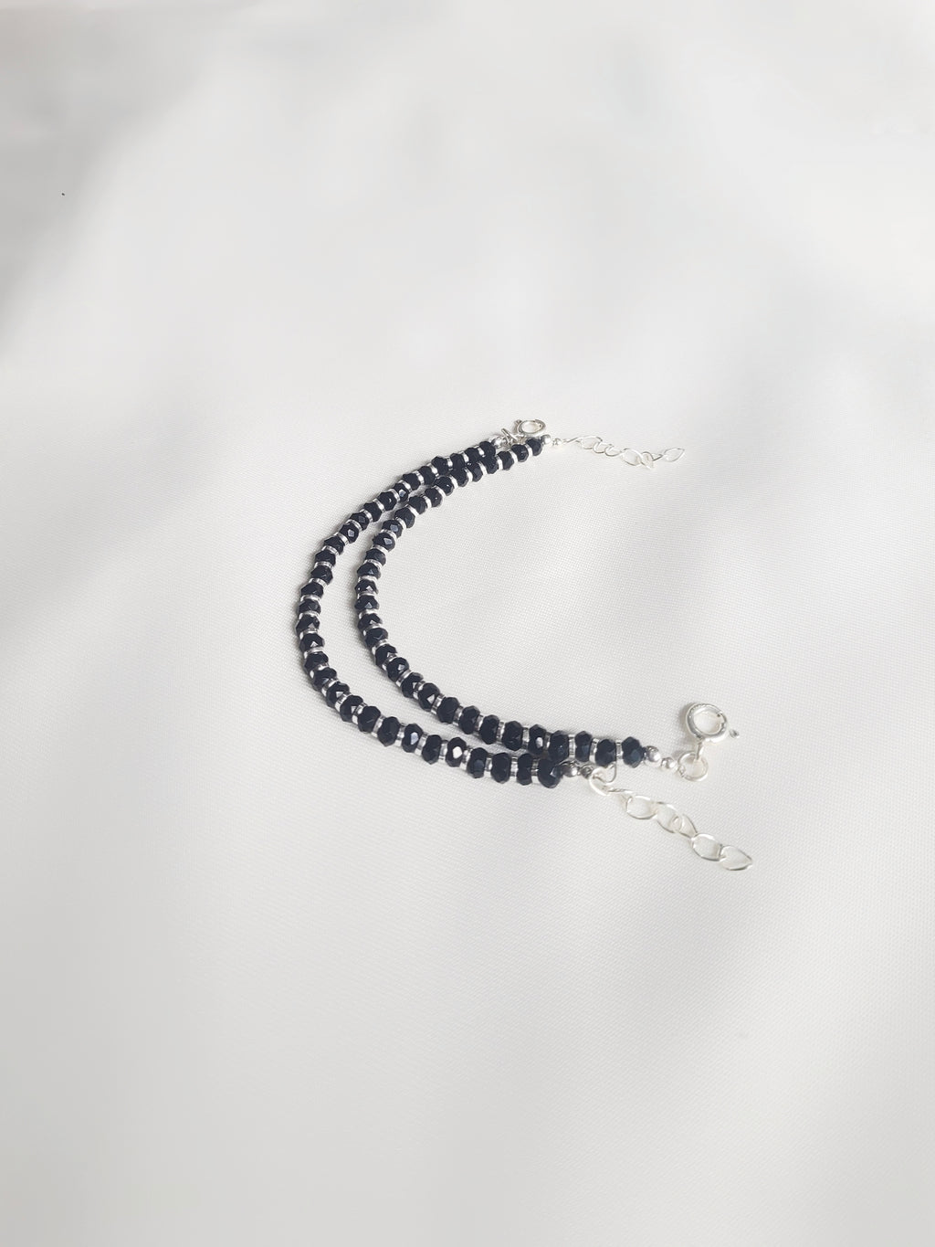 Black Beads Adjustable Size Nazaria Set for Kids 92.5 Silver