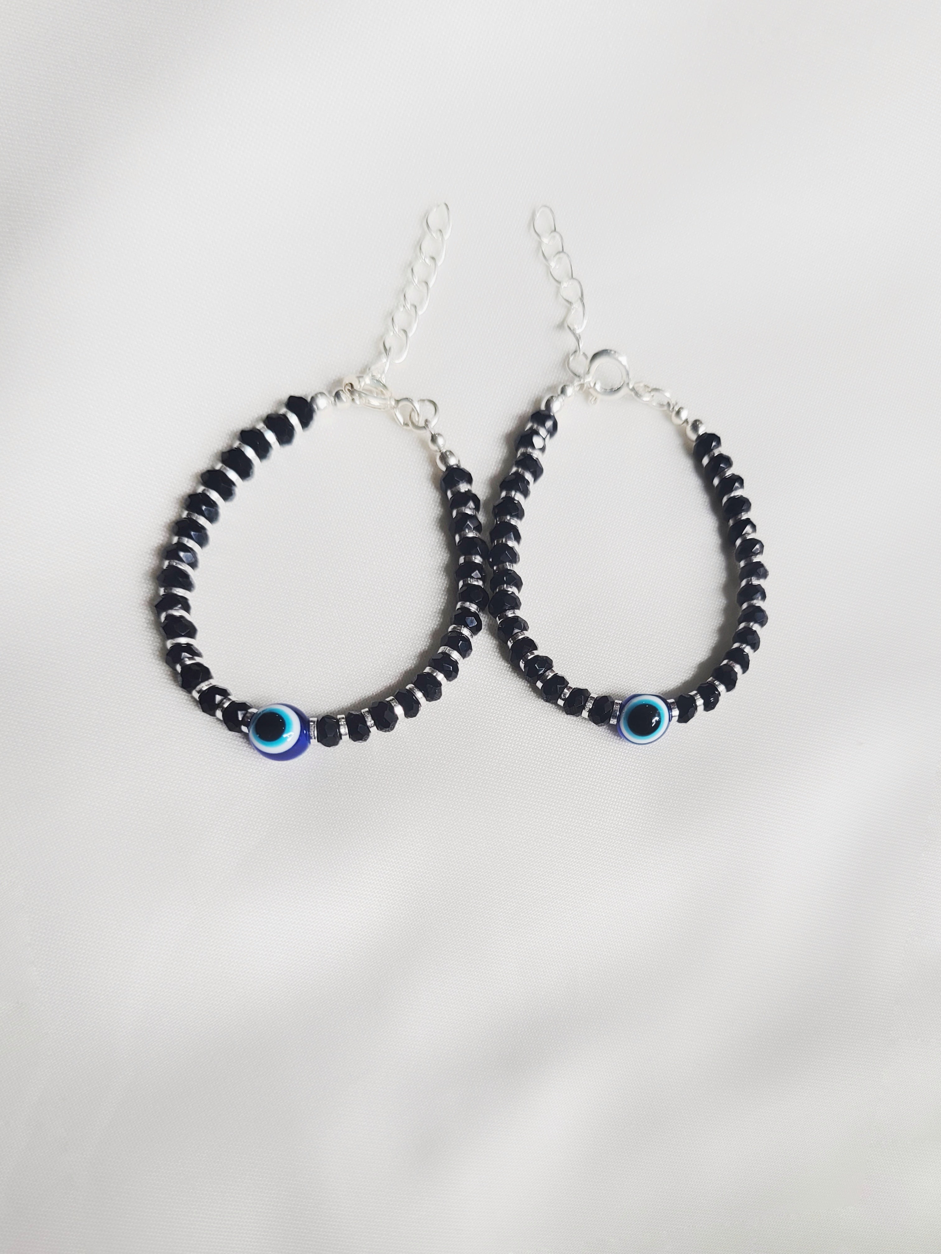 Evil Eye Adjustable Size Nazaria Set for Kids 92.5 Silver