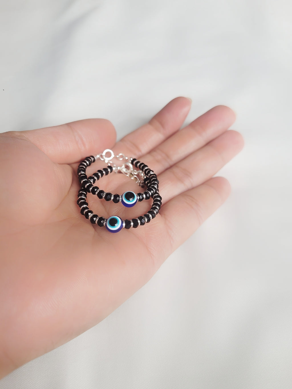 Evil Eye Adjustable Size Nazaria Set for Kids 92.5 Silver