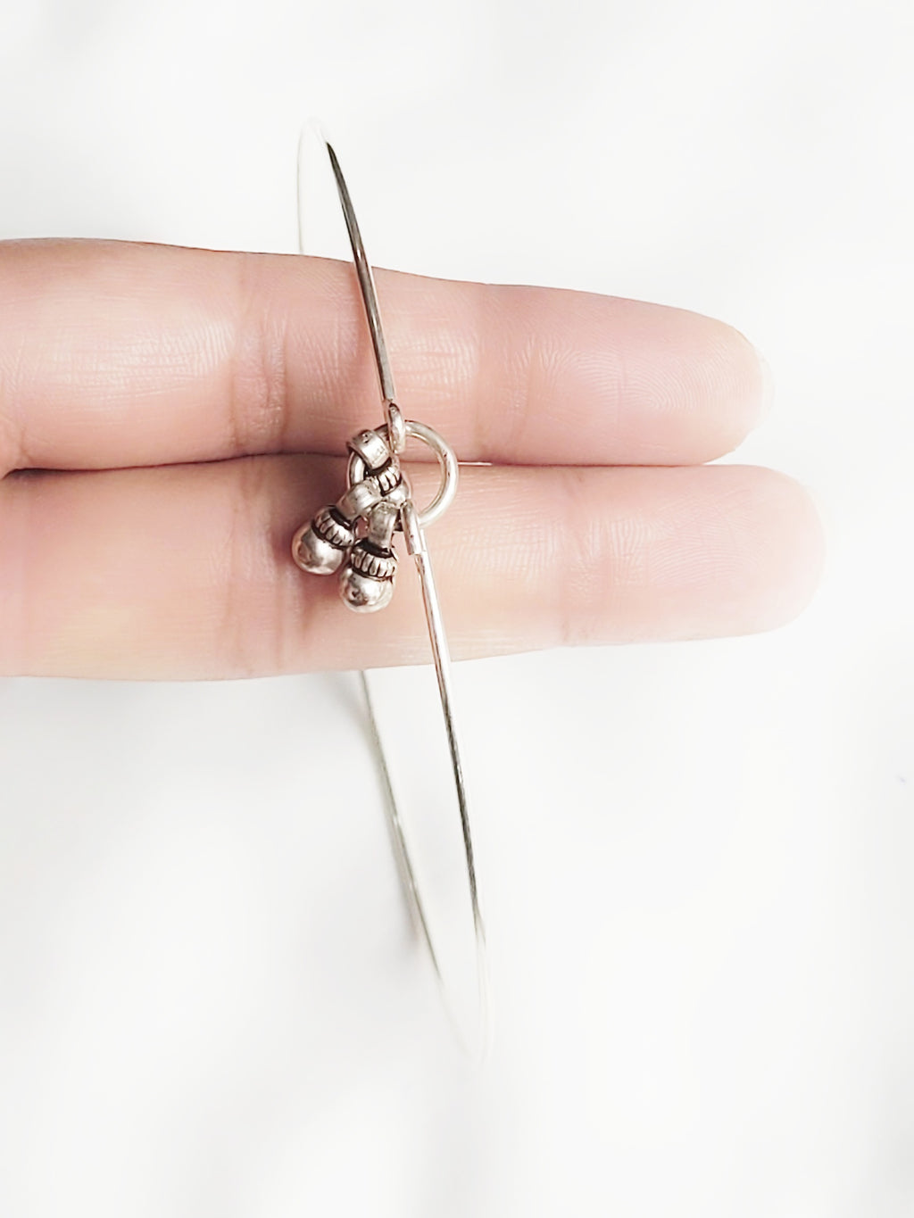 Antique 92.5 Silver Ghungroo Kada Anklet (Single Piece)