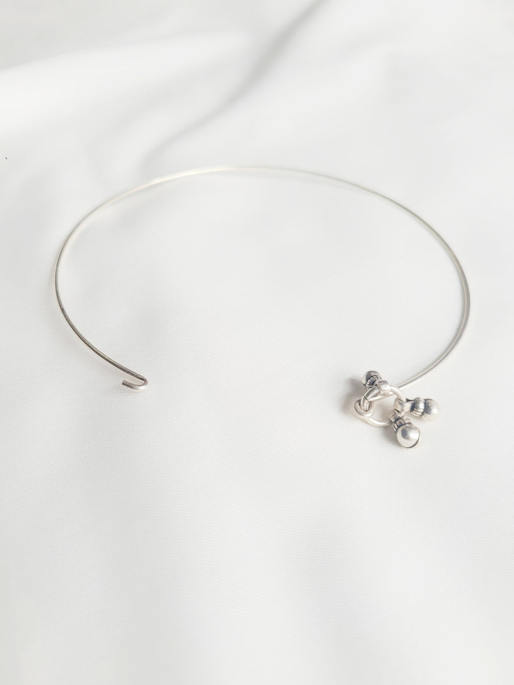 Antique 92.5 Silver Ghungroo Kada Anklet (Single Piece)
