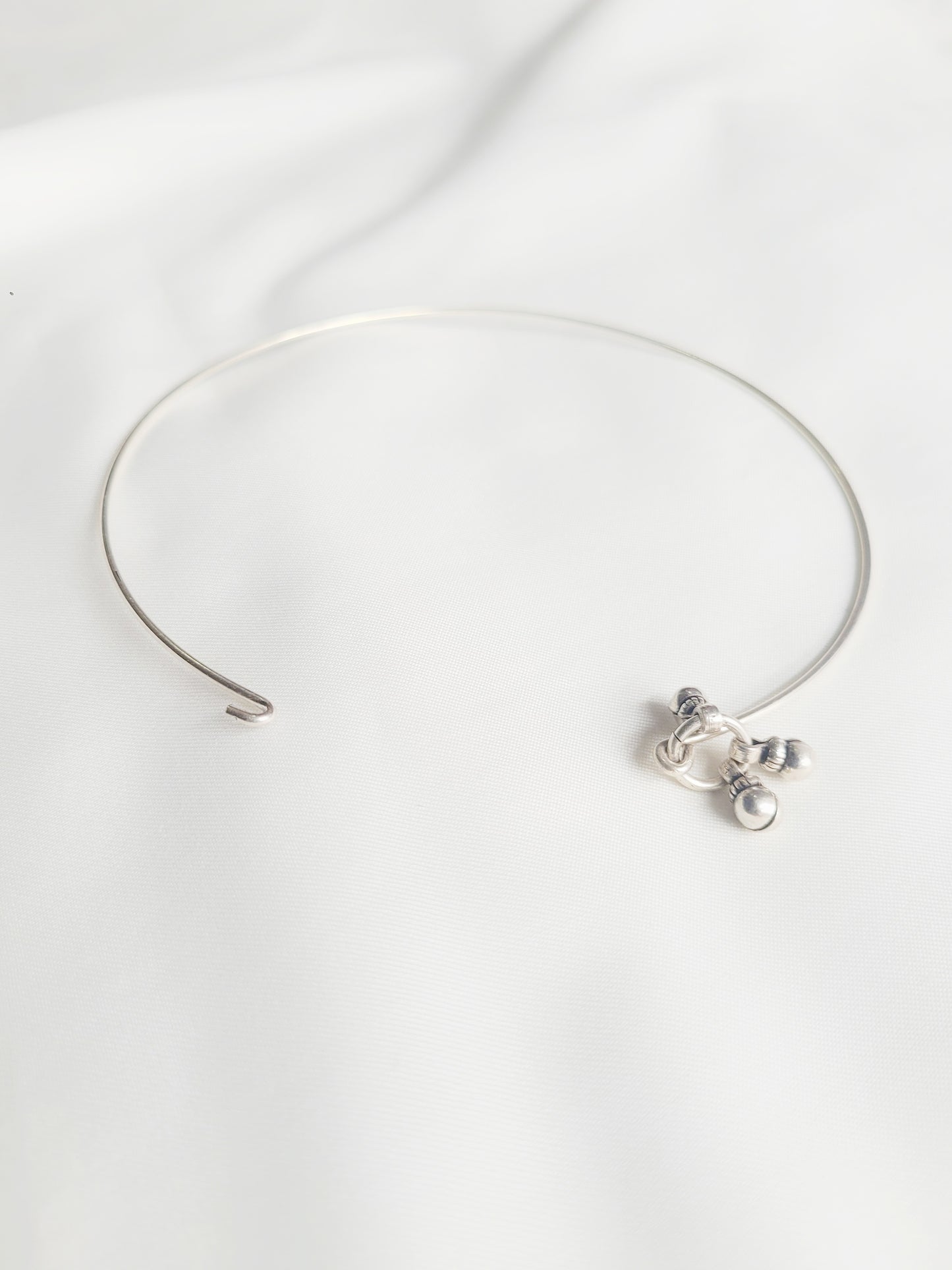 Antique 92.5 Silver Ghungroo Kada Anklet (Single Piece)
