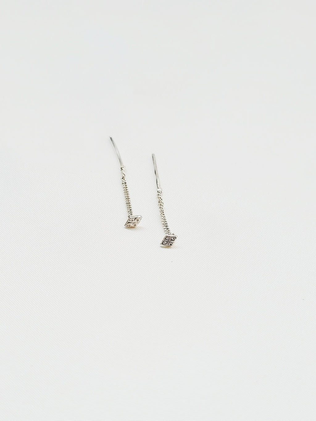 Ratna Shaped Silver Sui Dhaga 92.5 Earrings - Handcrafted