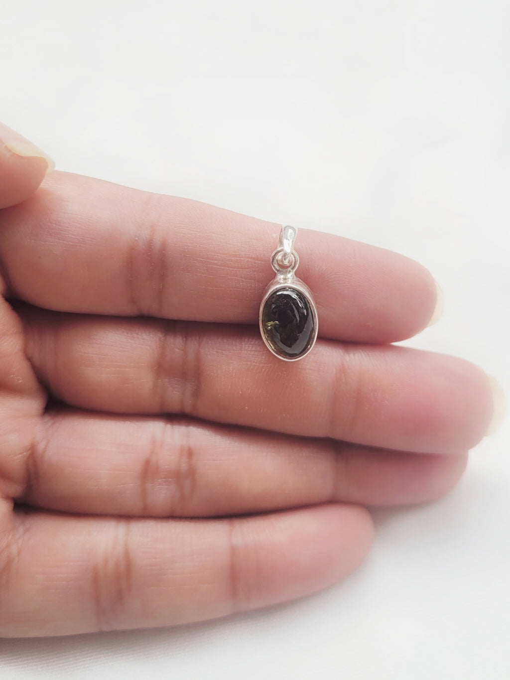 Oval Shaped Stone 92.5 Silver Pendant (Without Chain)