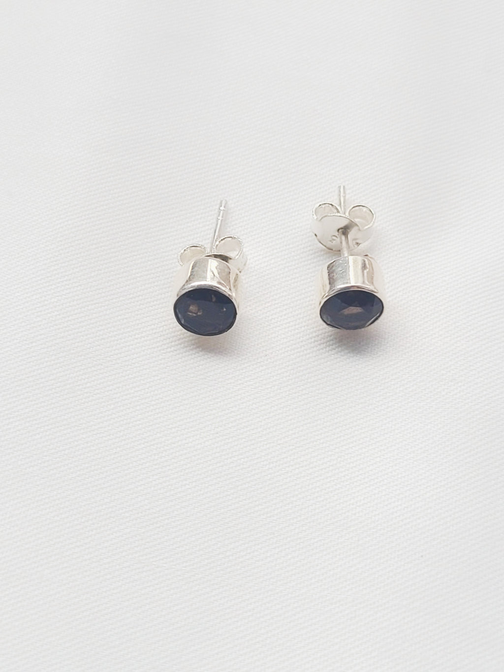 Smokey Small Studs 92.5 Silver Earrings - Handcrafted