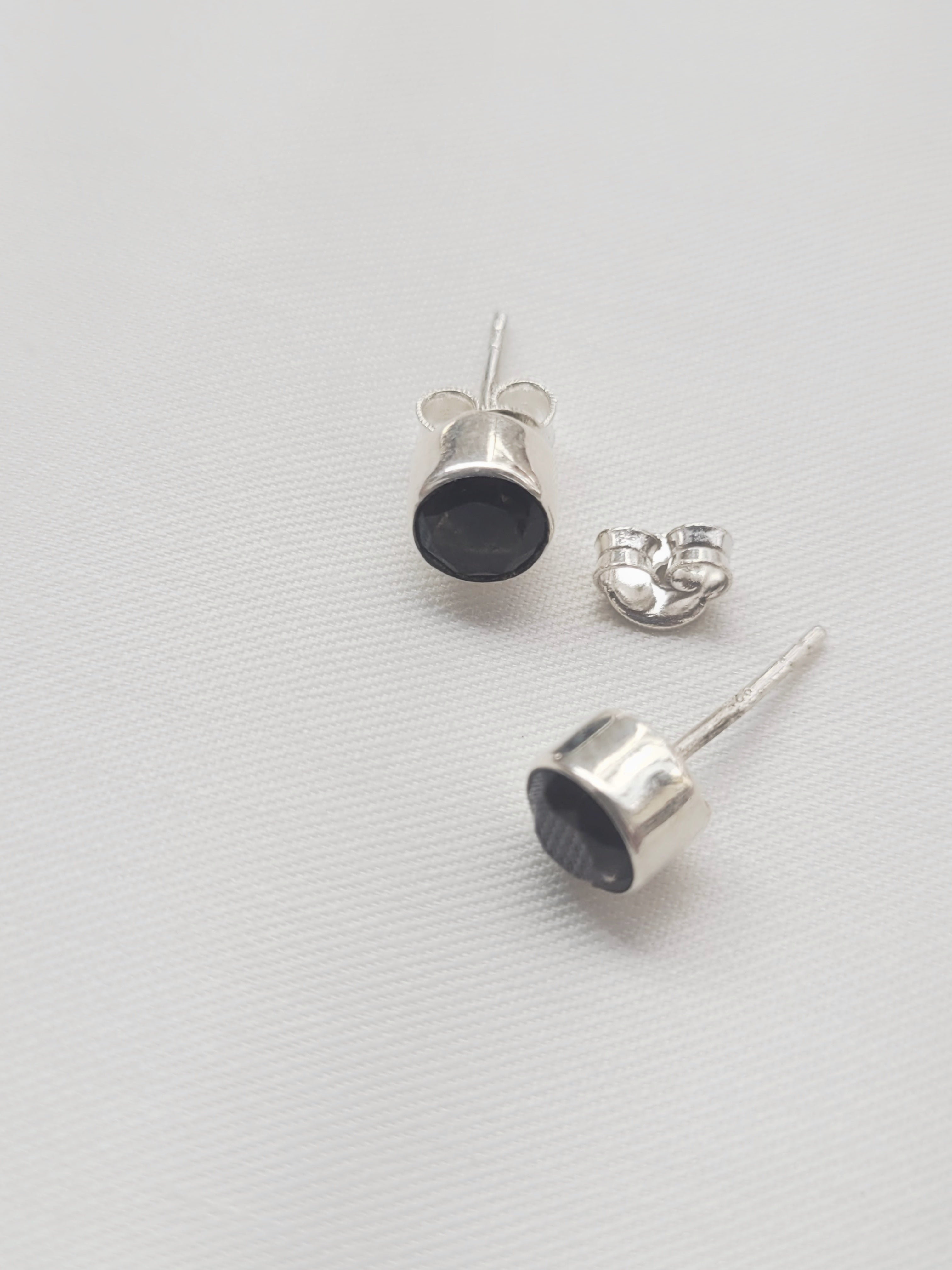 Smokey Small Studs 92.5 Silver Earrings - Handcrafted