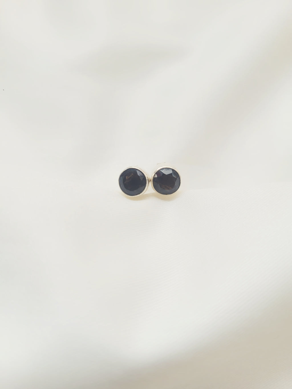 Smokey Small Studs 92.5 Silver Earrings - Handcrafted