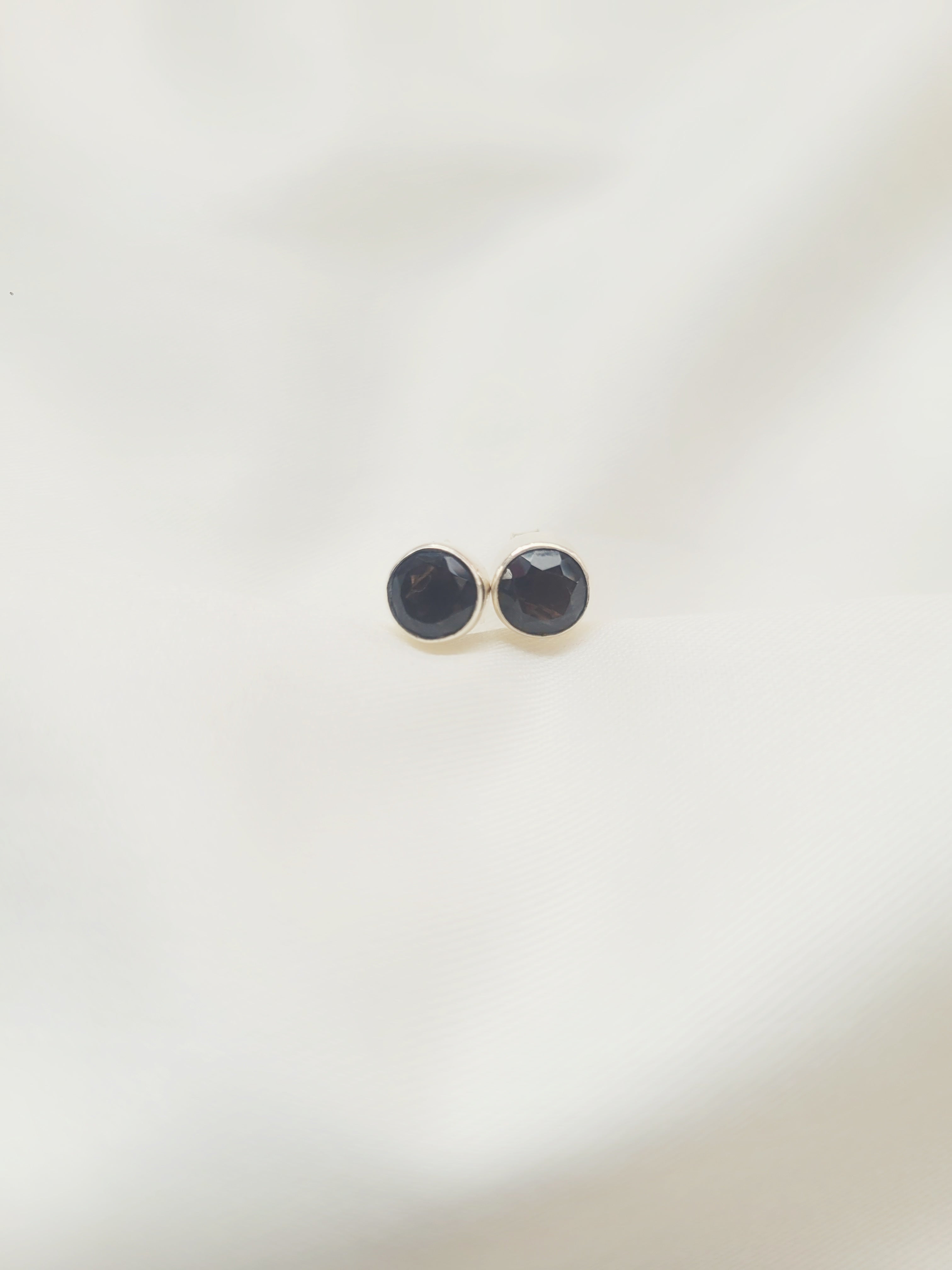 Smokey Small Studs 92.5 Silver Earrings - Handcrafted