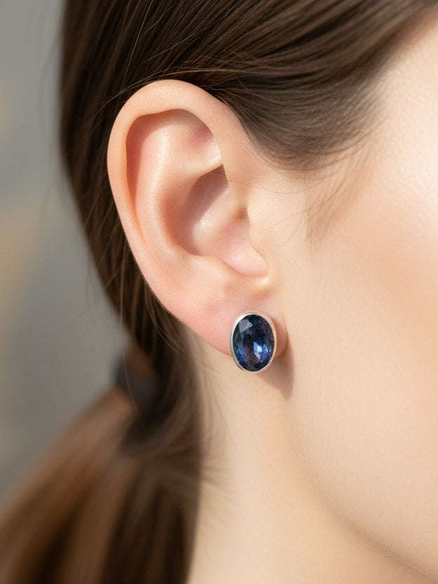 Mystic Topaz Studs 92.5 Silver Earrings - Handcrafted