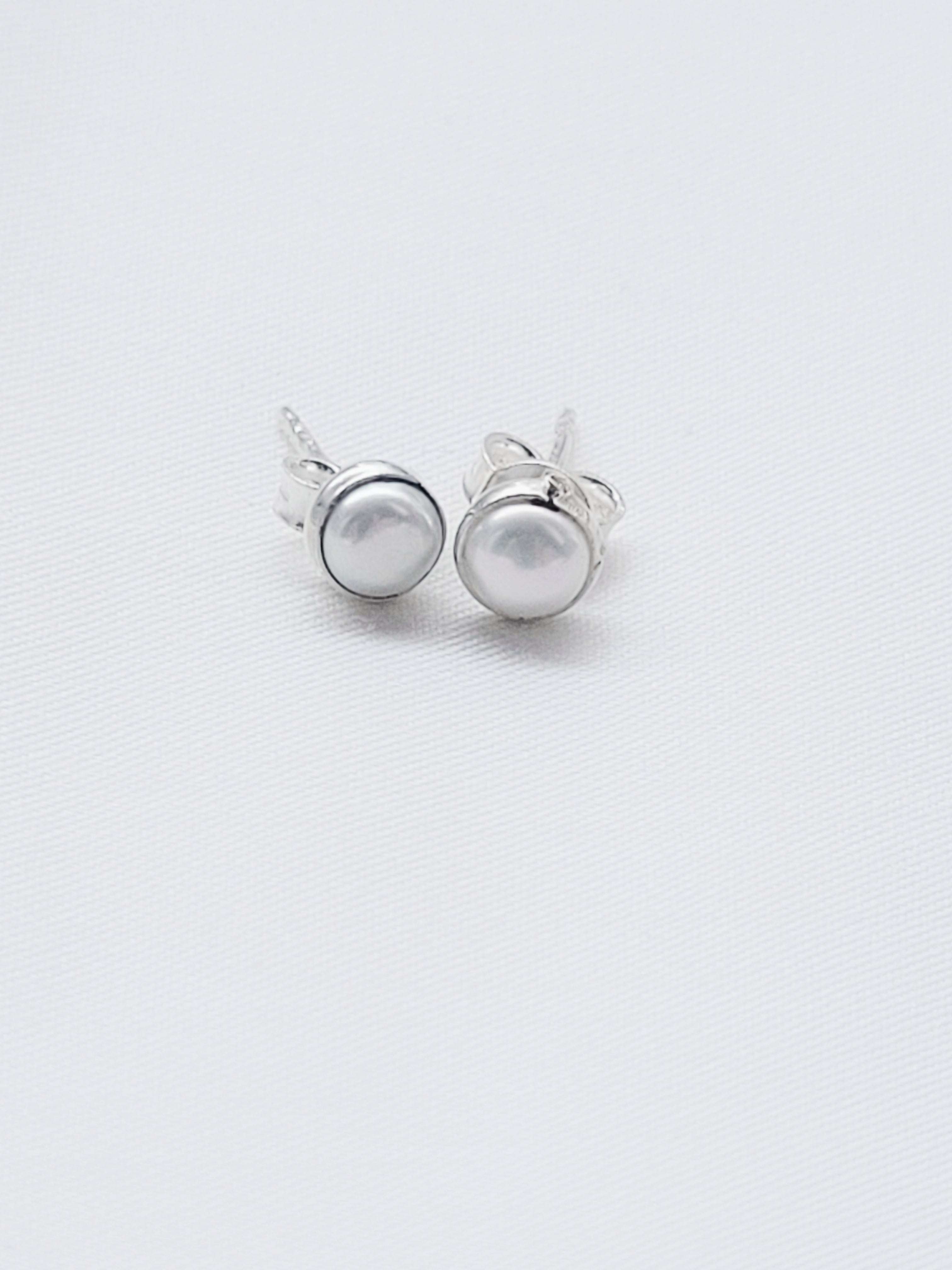 Baby Pearl Studs 92.5 Silver Earrings - Handcrafted