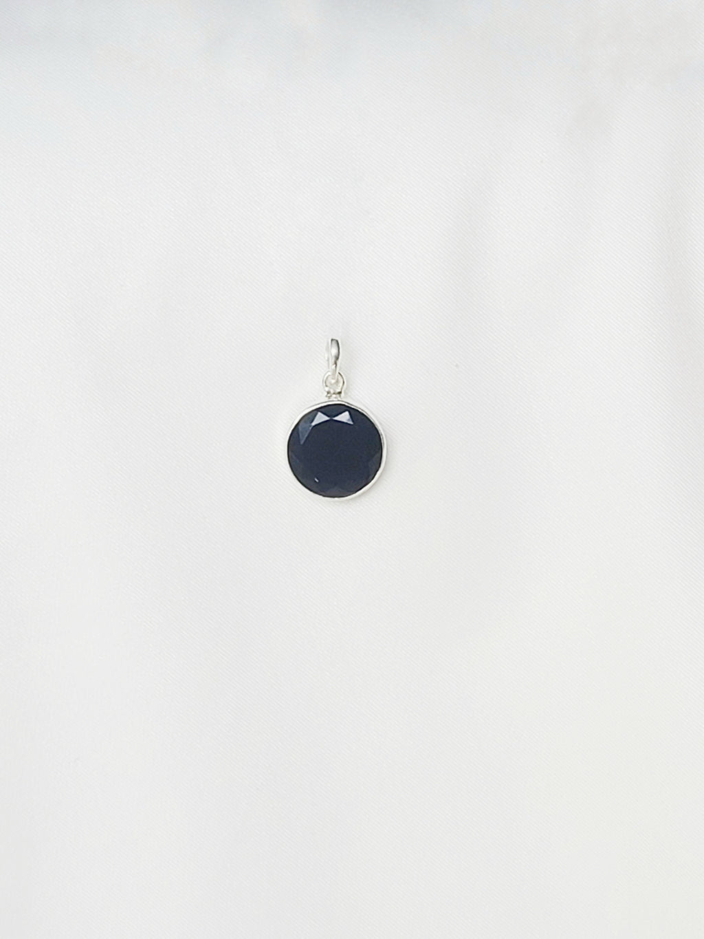 Disc Black Onyx 92.5 Silver Pendant (Without Chain)