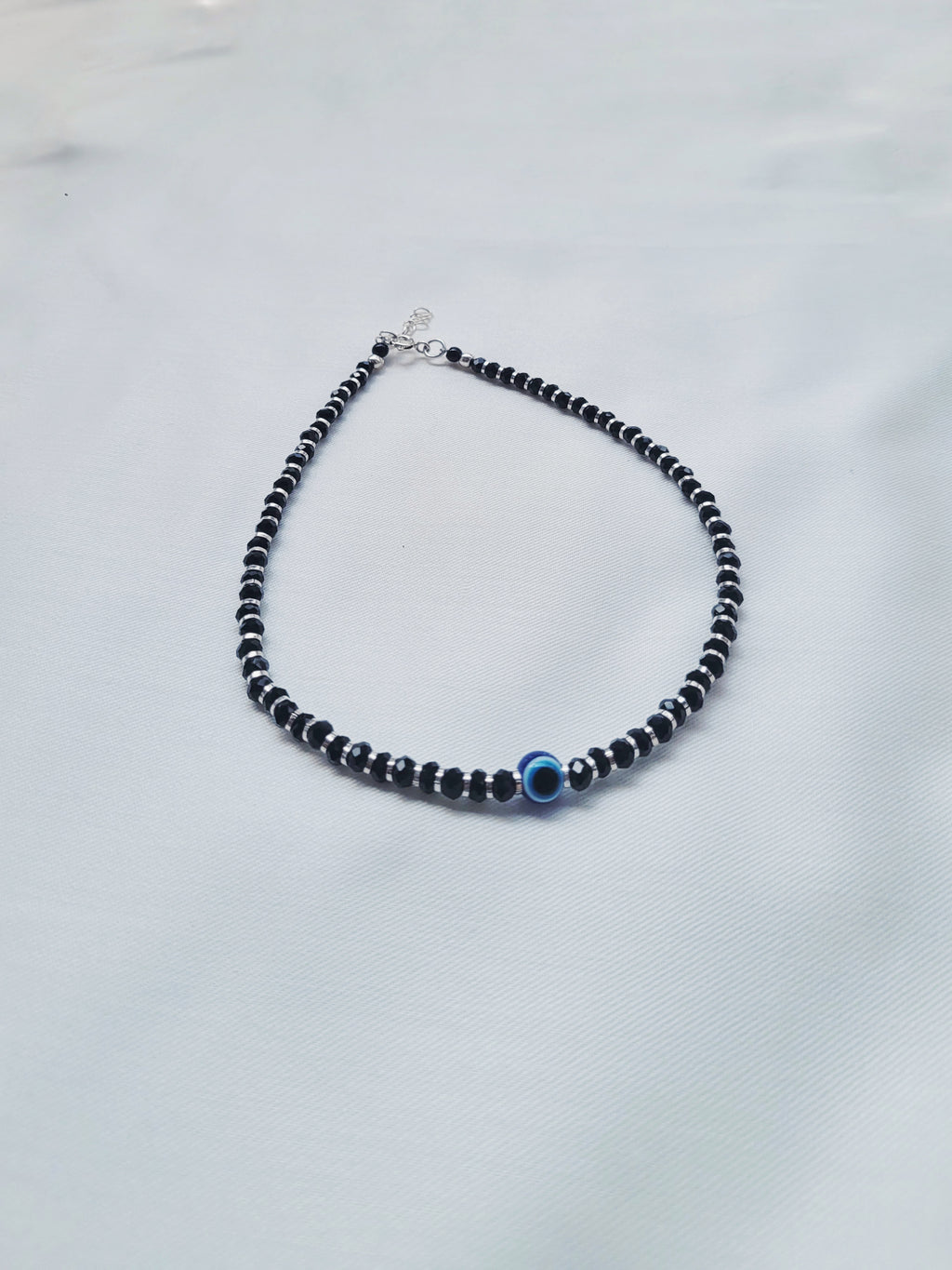 Evil Eye 92.5 Silver Light Weight Single Anklet