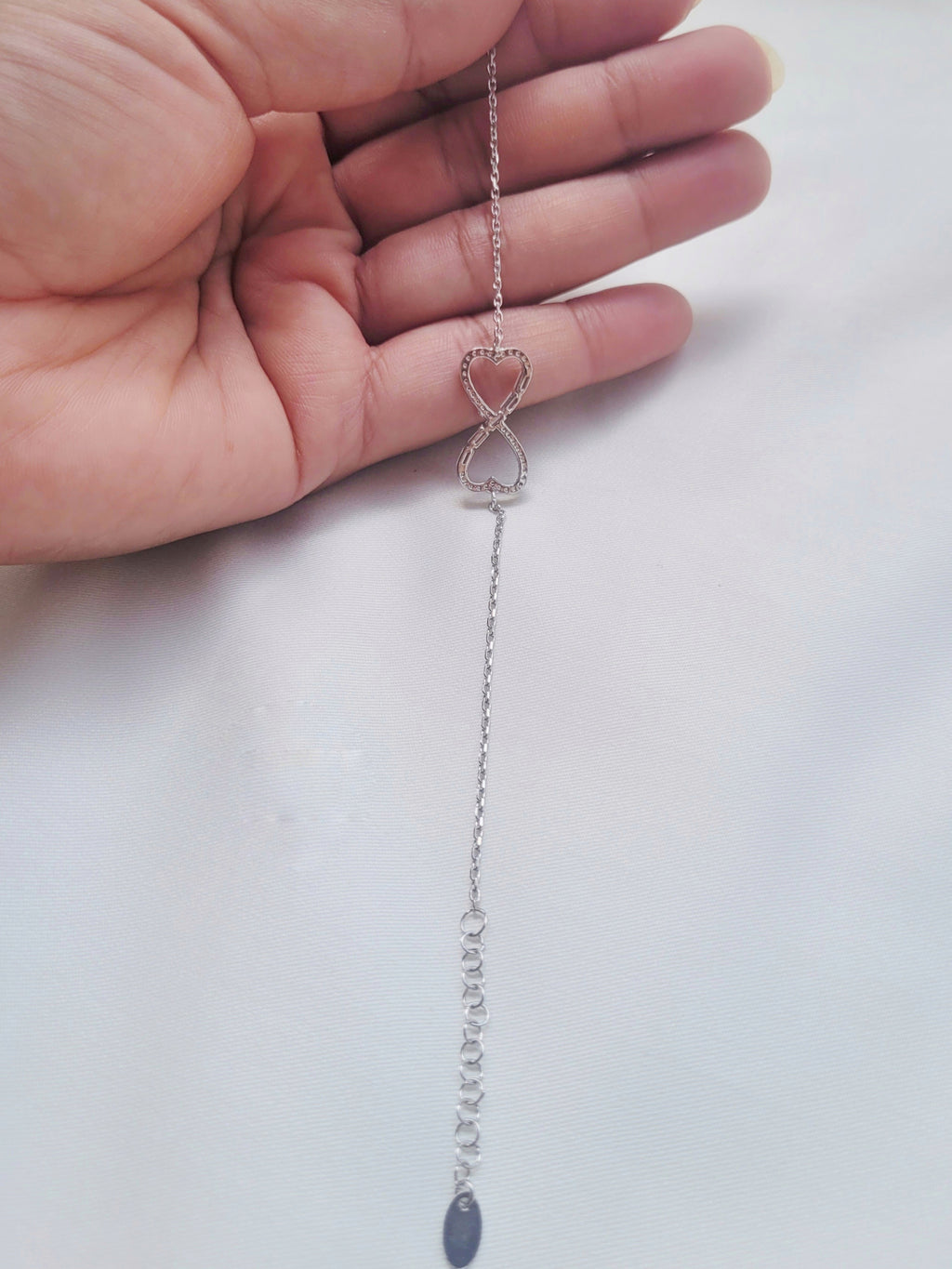 Eira Infinity – Minimalistic 92.5 Silver Double Heart Bracelet