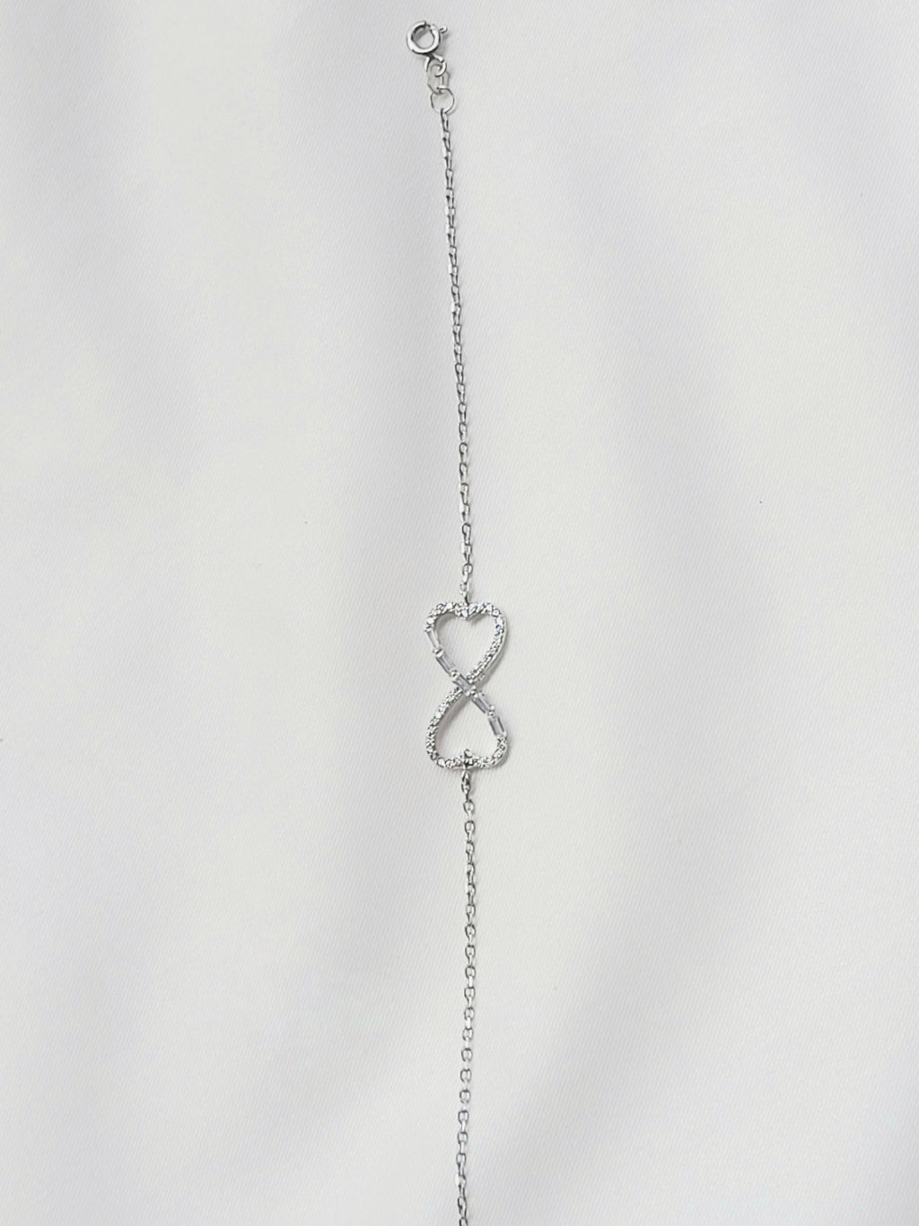 Eira Infinity – Minimalistic 92.5 Silver Double Heart Bracelet