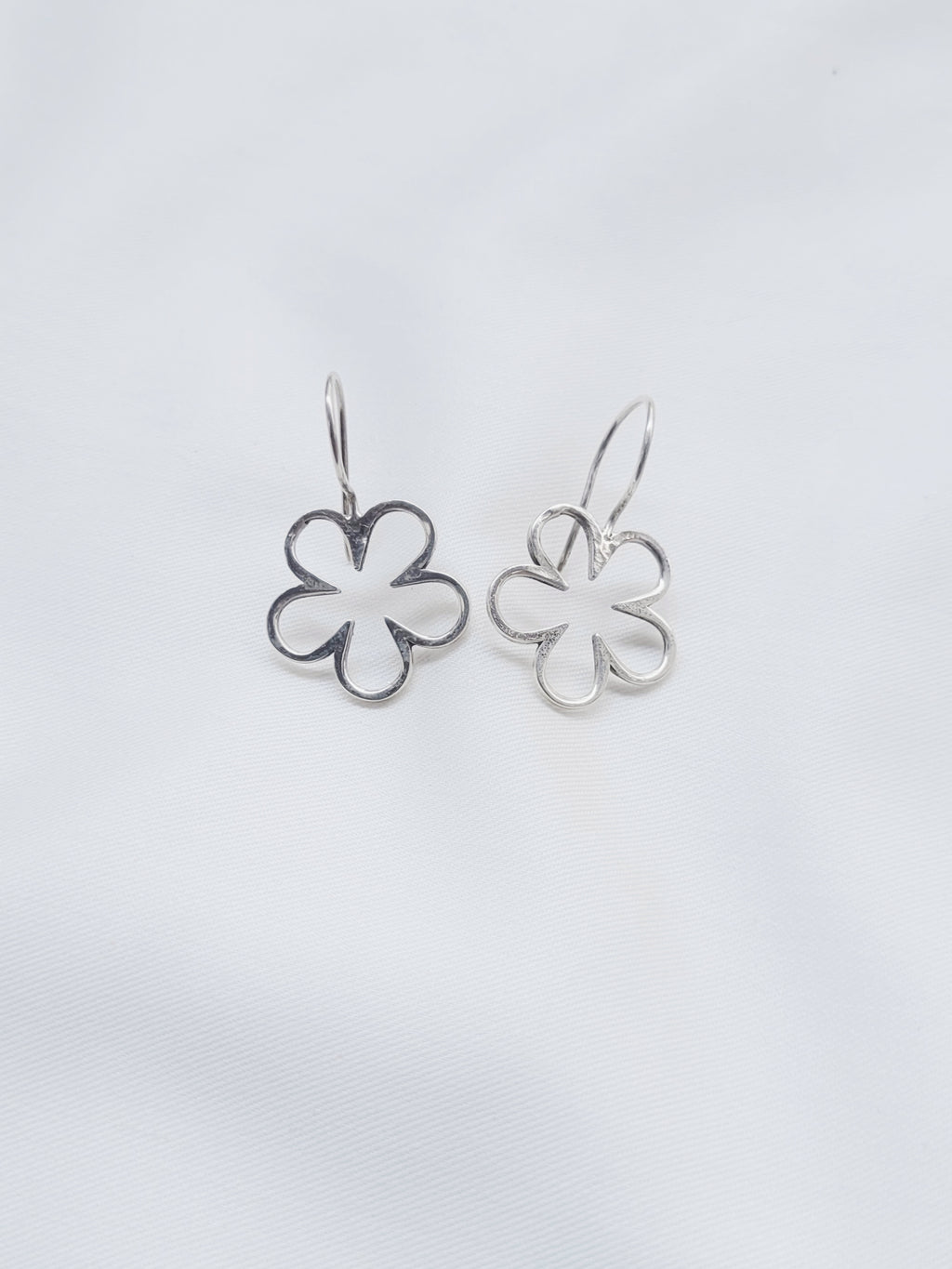 92.5 Silver Petal Hook drops Earrings- Handcrafted