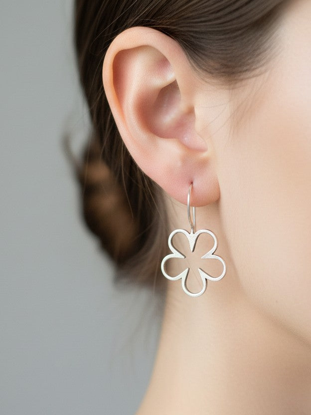 925 Silver Petal Hook drops Earrings- Handcrafted