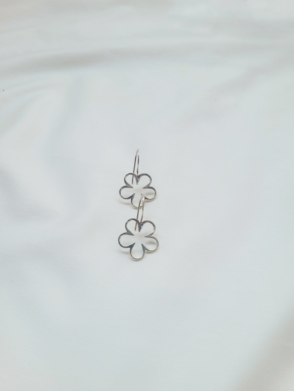 92.5 Silver Petal Hook drops Earrings- Handcrafted