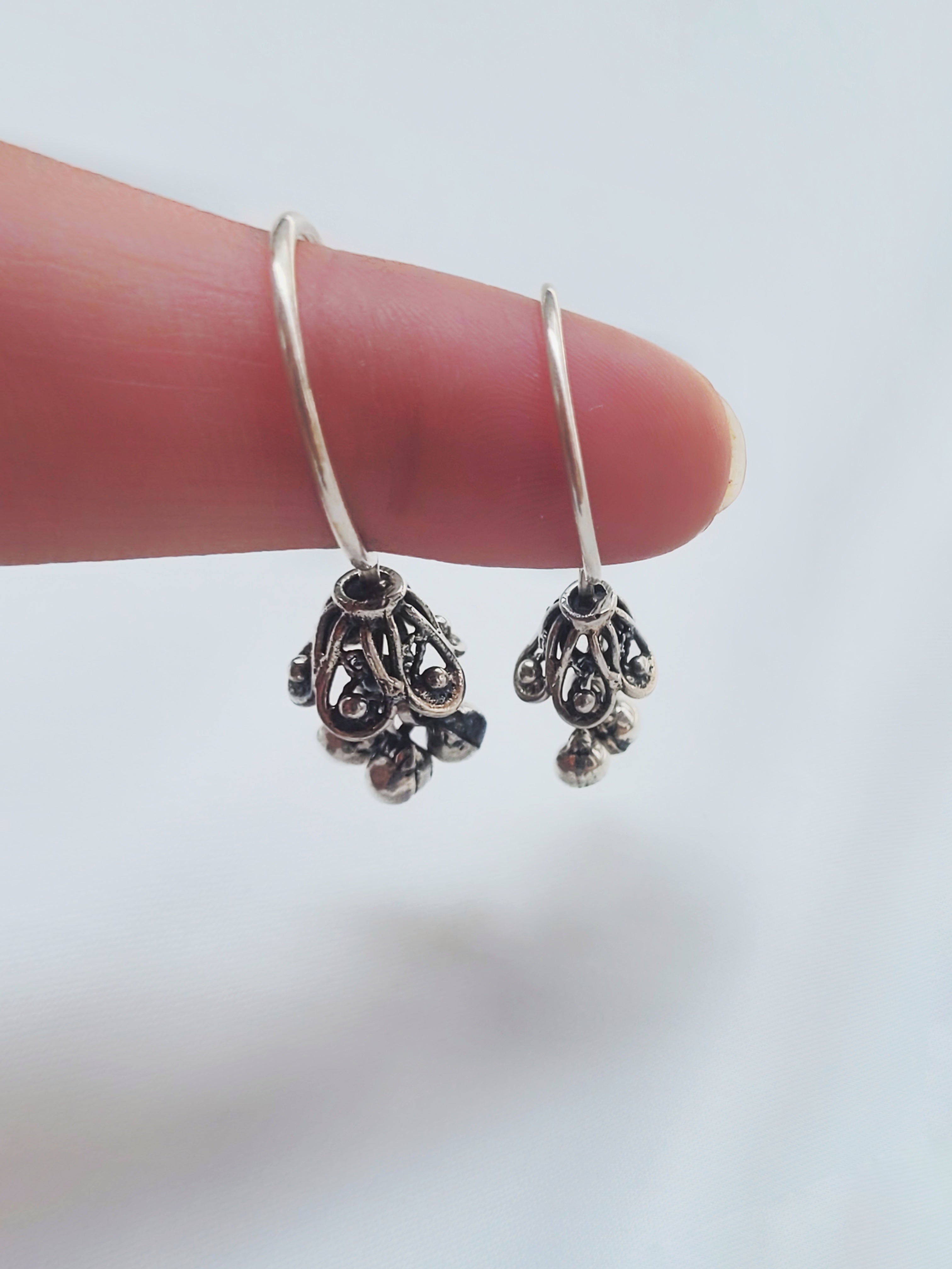 Traditional Latkan Jhumkis 92.5 Silver Jhumkis