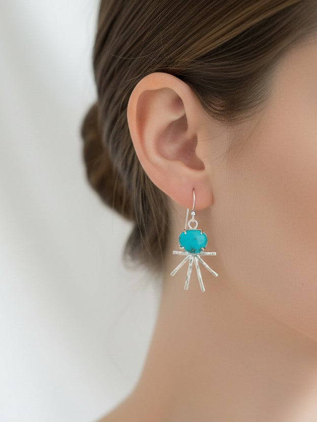 Azure Ray Drop Earrings 925 Silver
