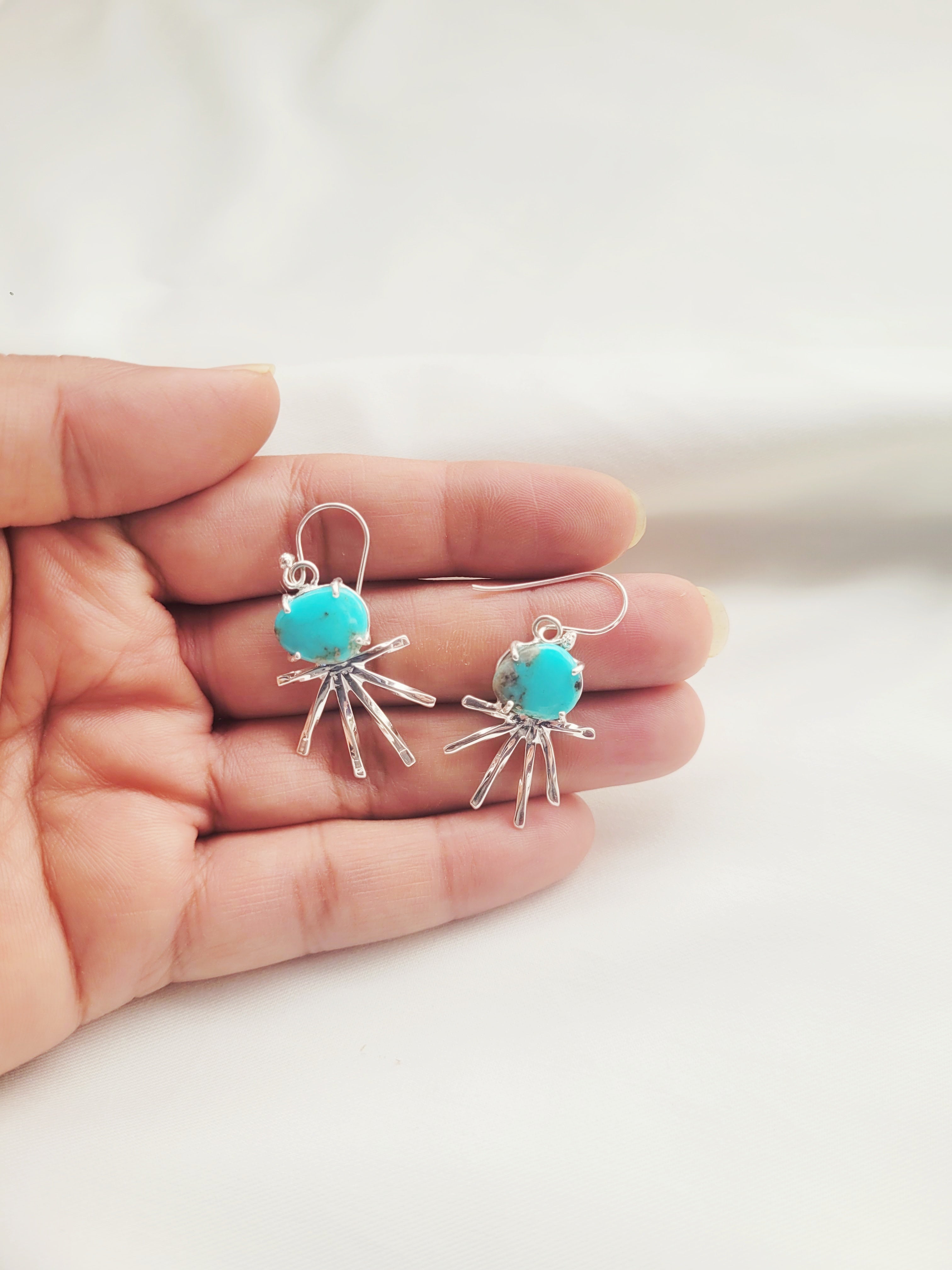 Azure Ray Drop Earrings 92.5 Silver