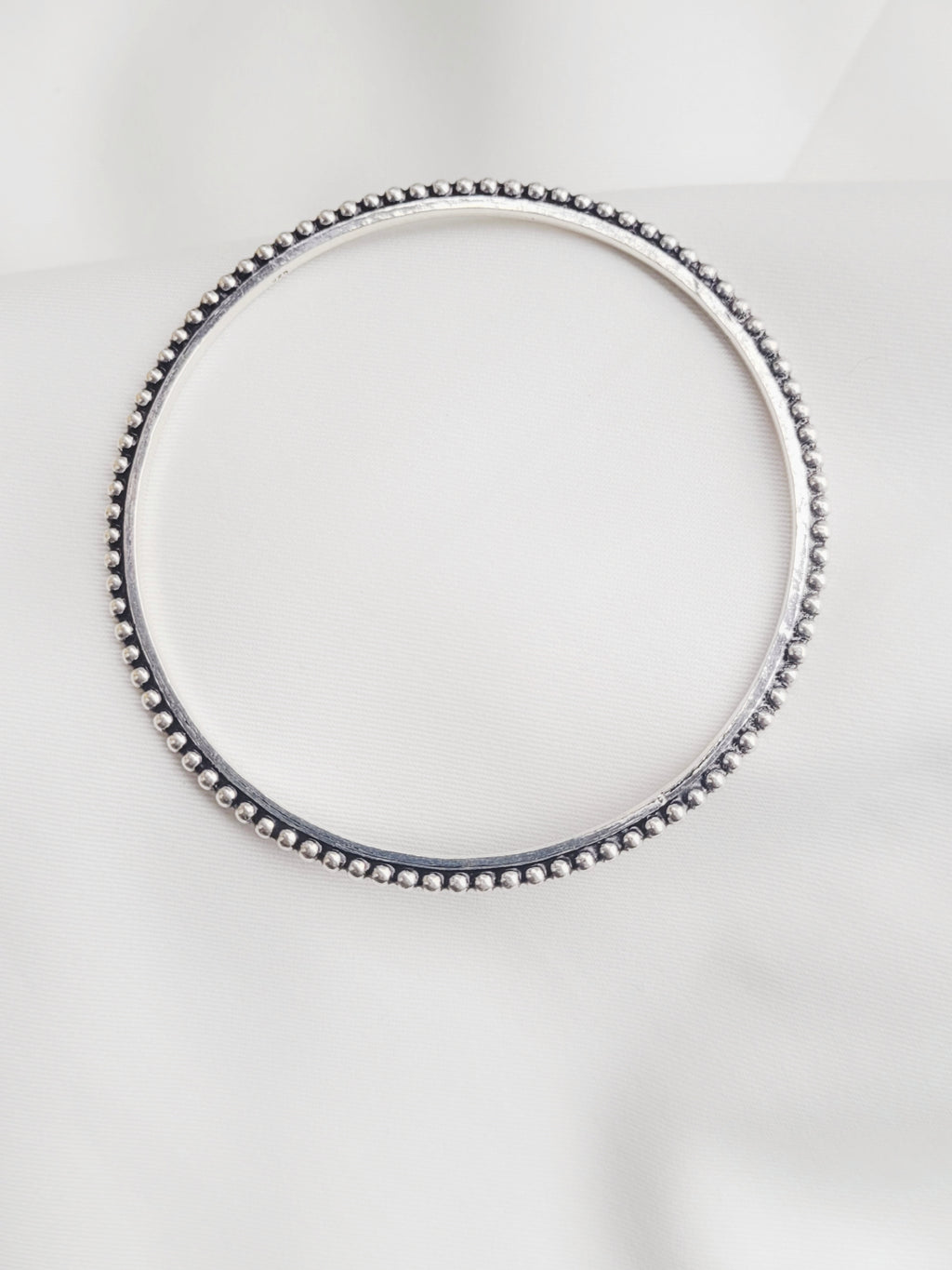 Antique Beaded 92.5 Silver Single Bangle